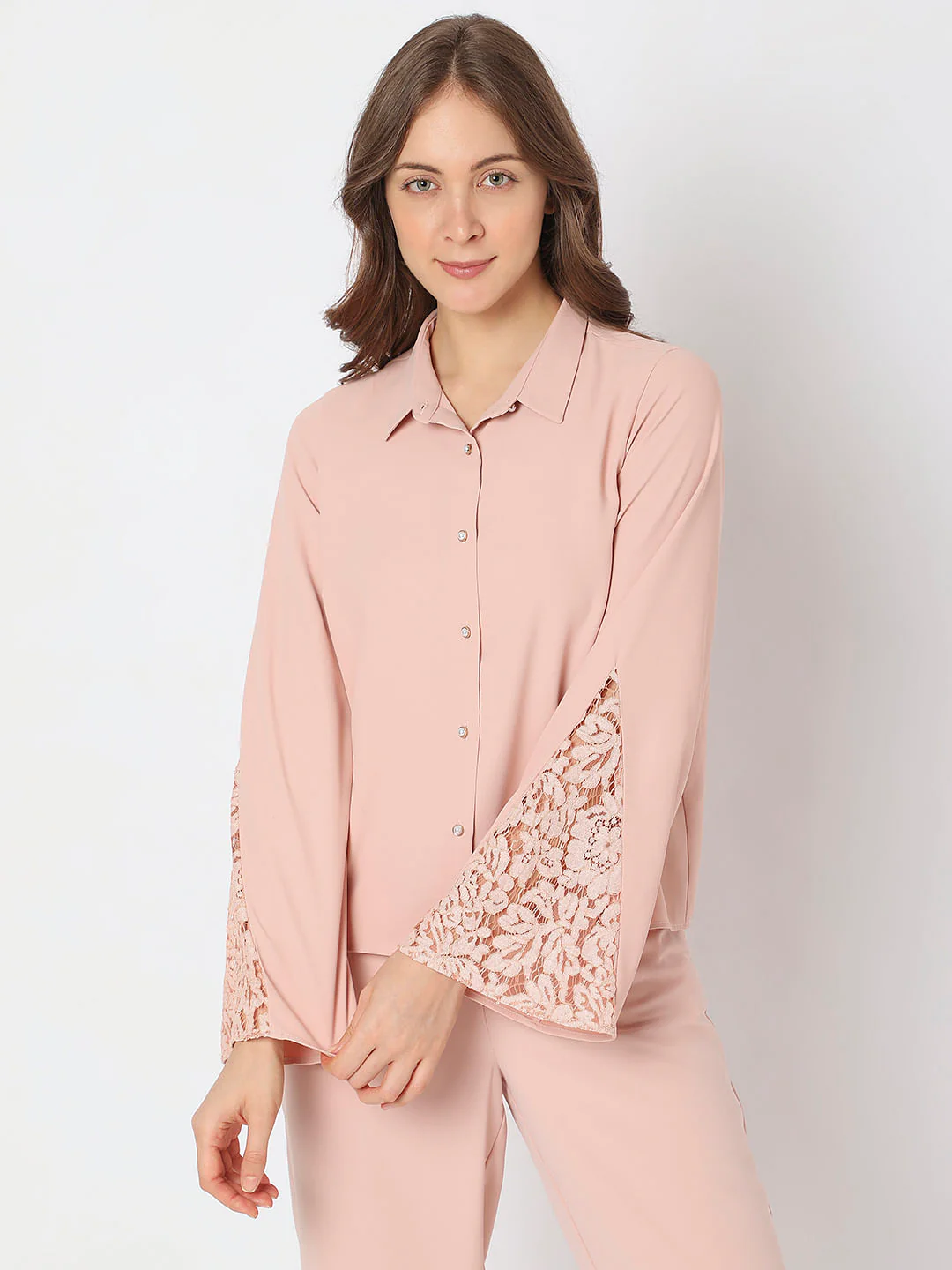 Pink Tailored Co-Ord Set Shirt - Image 2