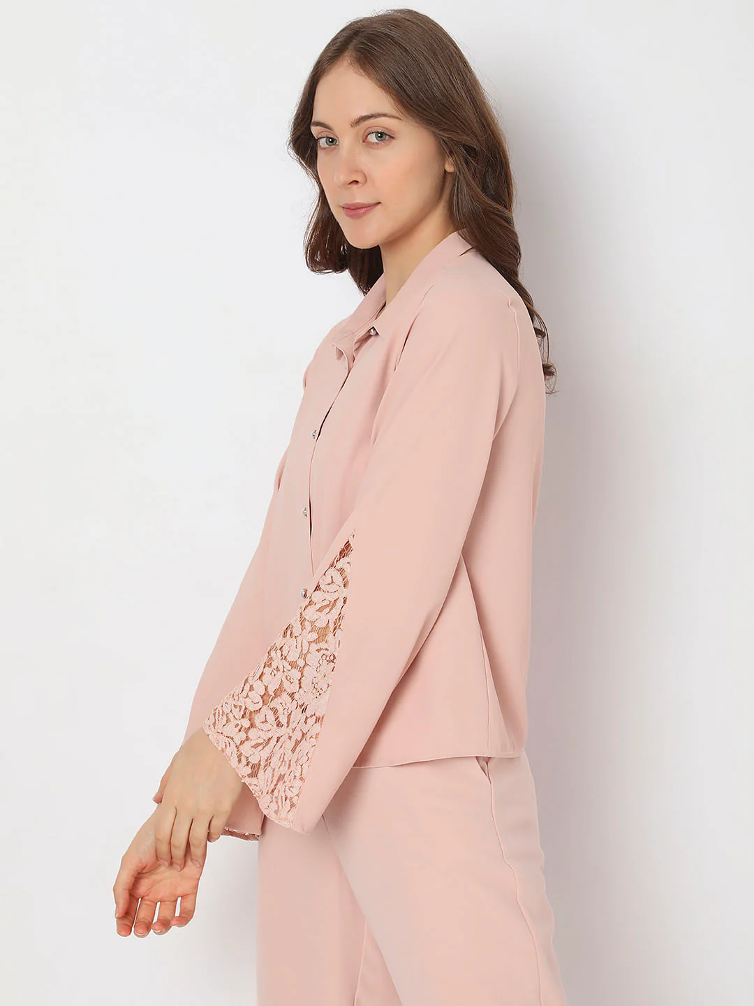 Pink Tailored Co-Ord Set Shirt - Image 3