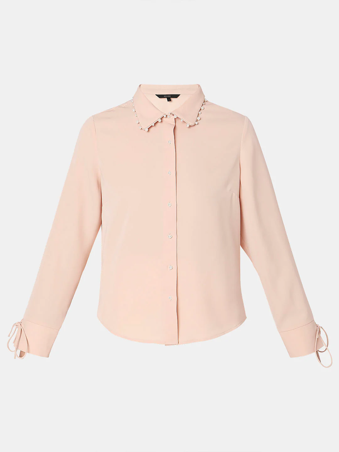 Peach Pearl Detail Shirt - Image 7