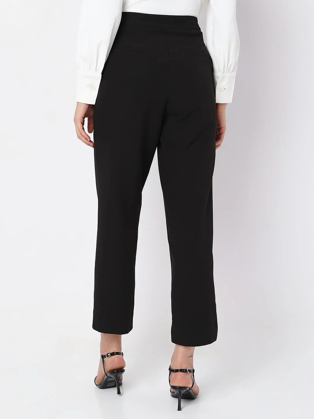 Black High Rise Straight Fit Co-Ord Set Pants - Image 4