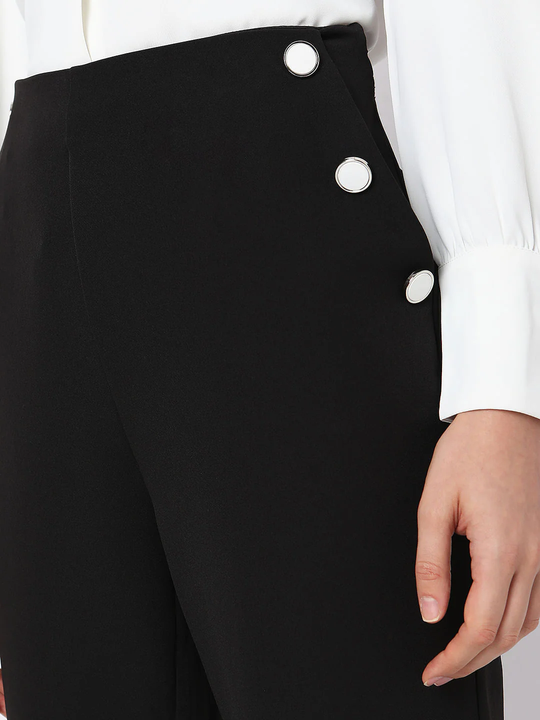 Black High Rise Straight Fit Co-Ord Set Pants - Image 8