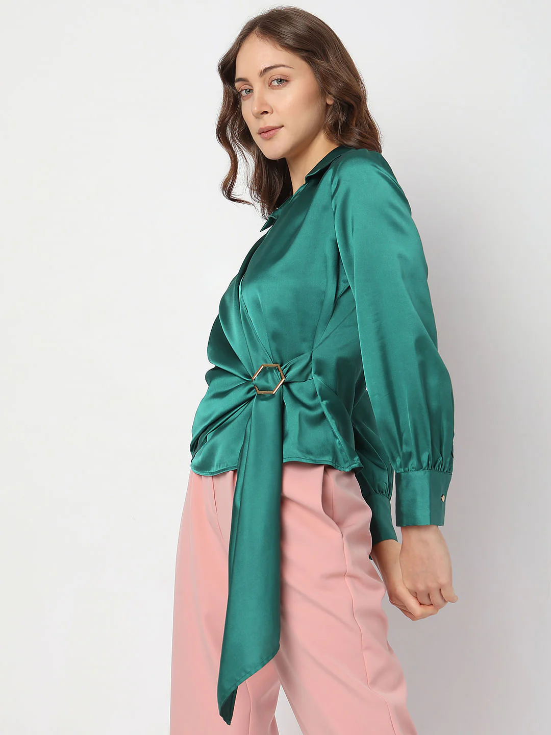 Green Satin Top - Image 3