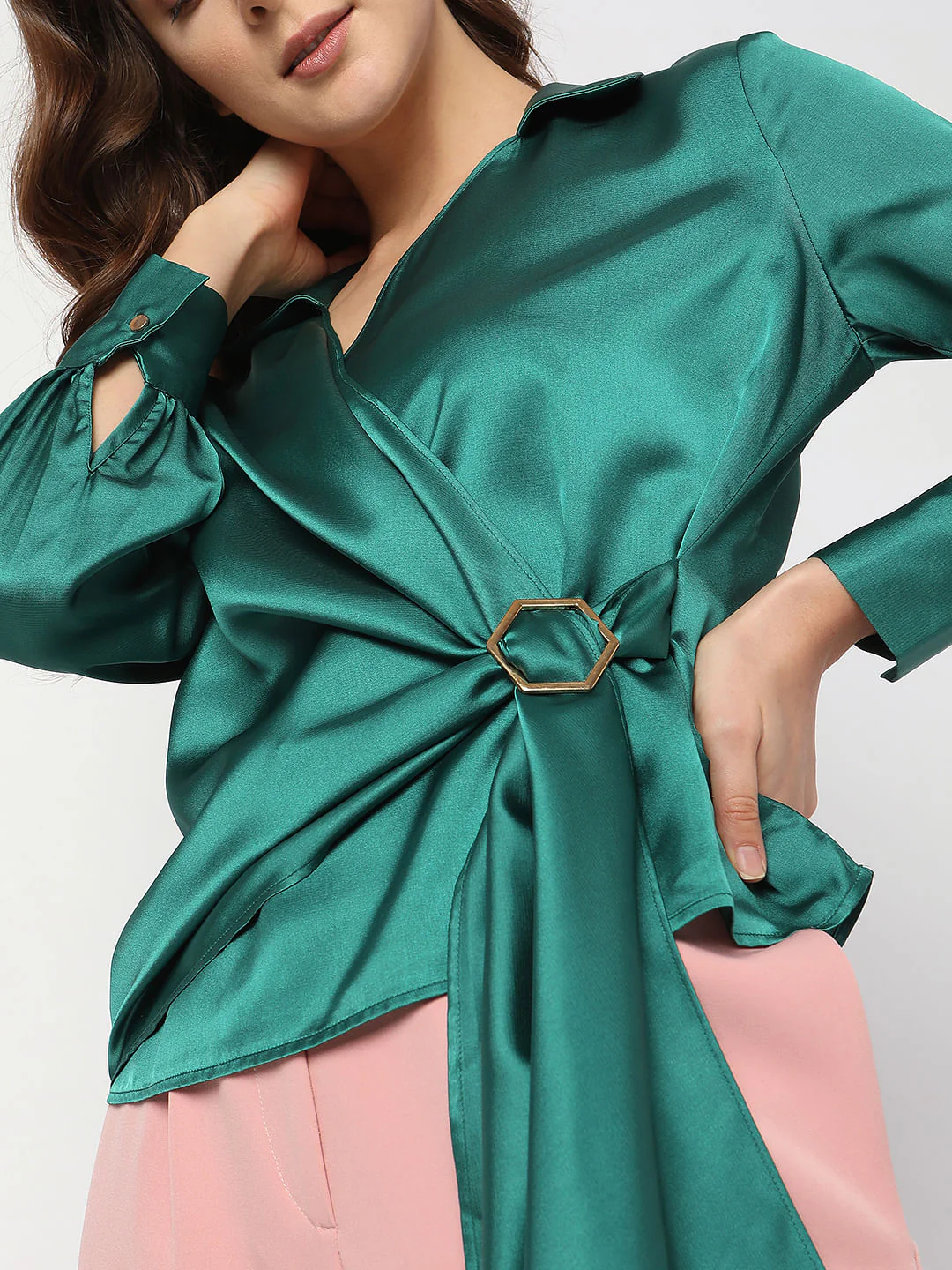 Green Satin Top - Image 6