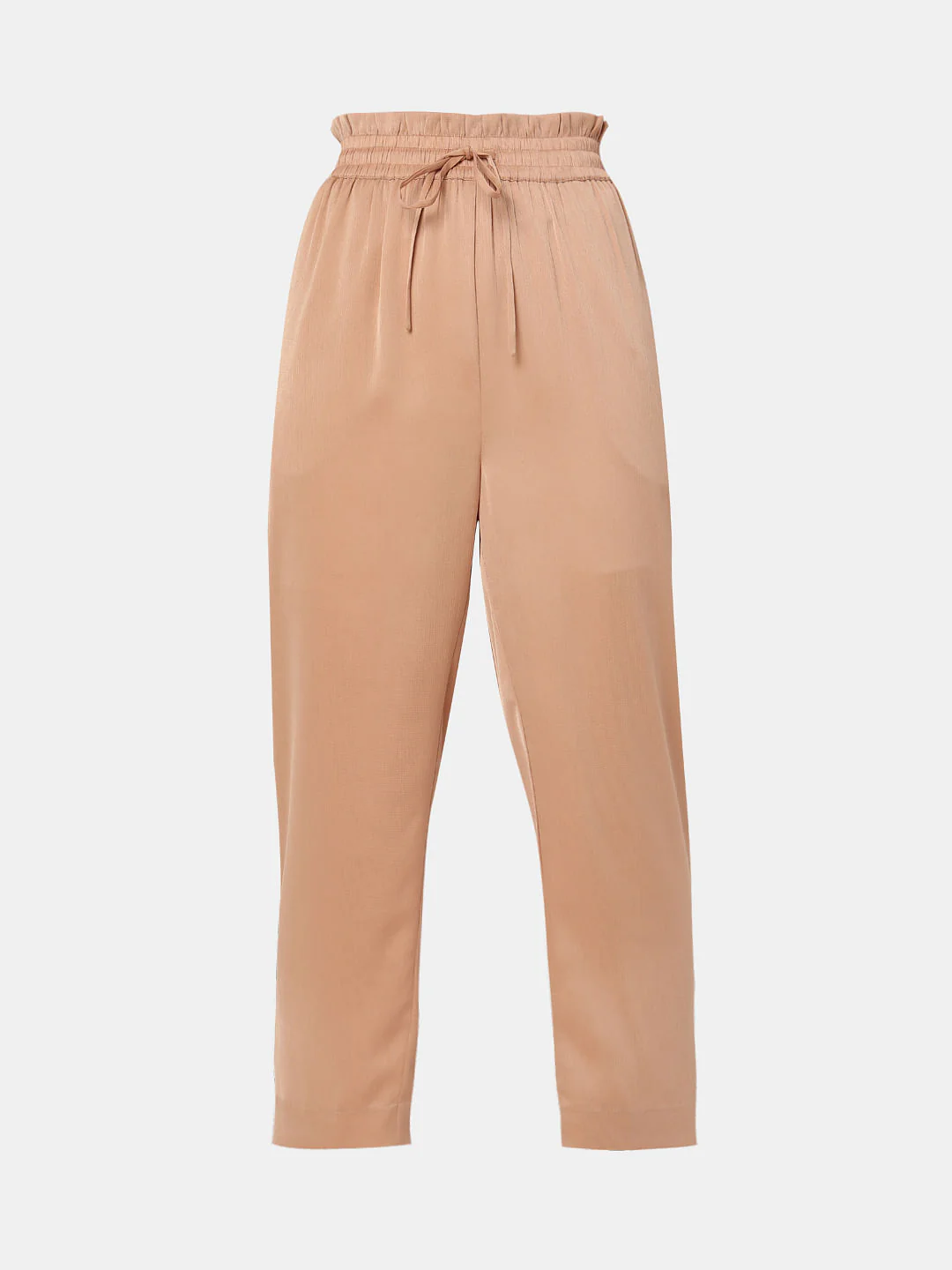 Brown High Rise Wide Leg Satin Co-Ord Set Pants - Image 7