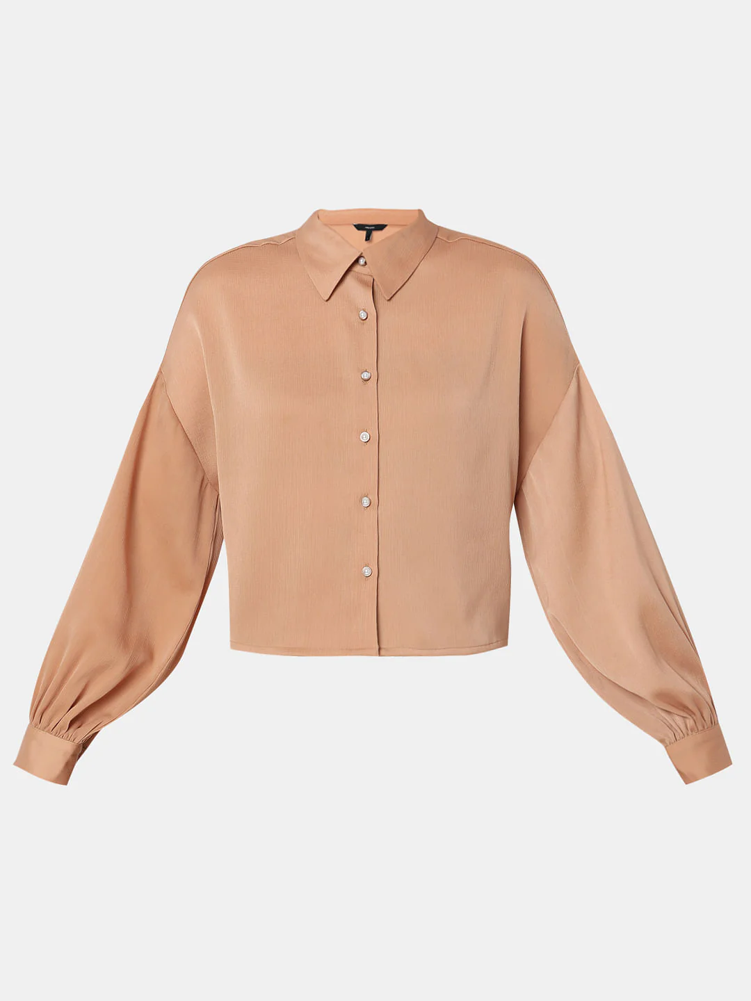Brown Satin Co-Ord Shirt - Image 7