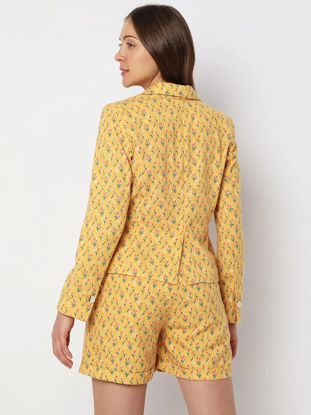 Mustard Floral Co-Ord Blazer - Image 4
