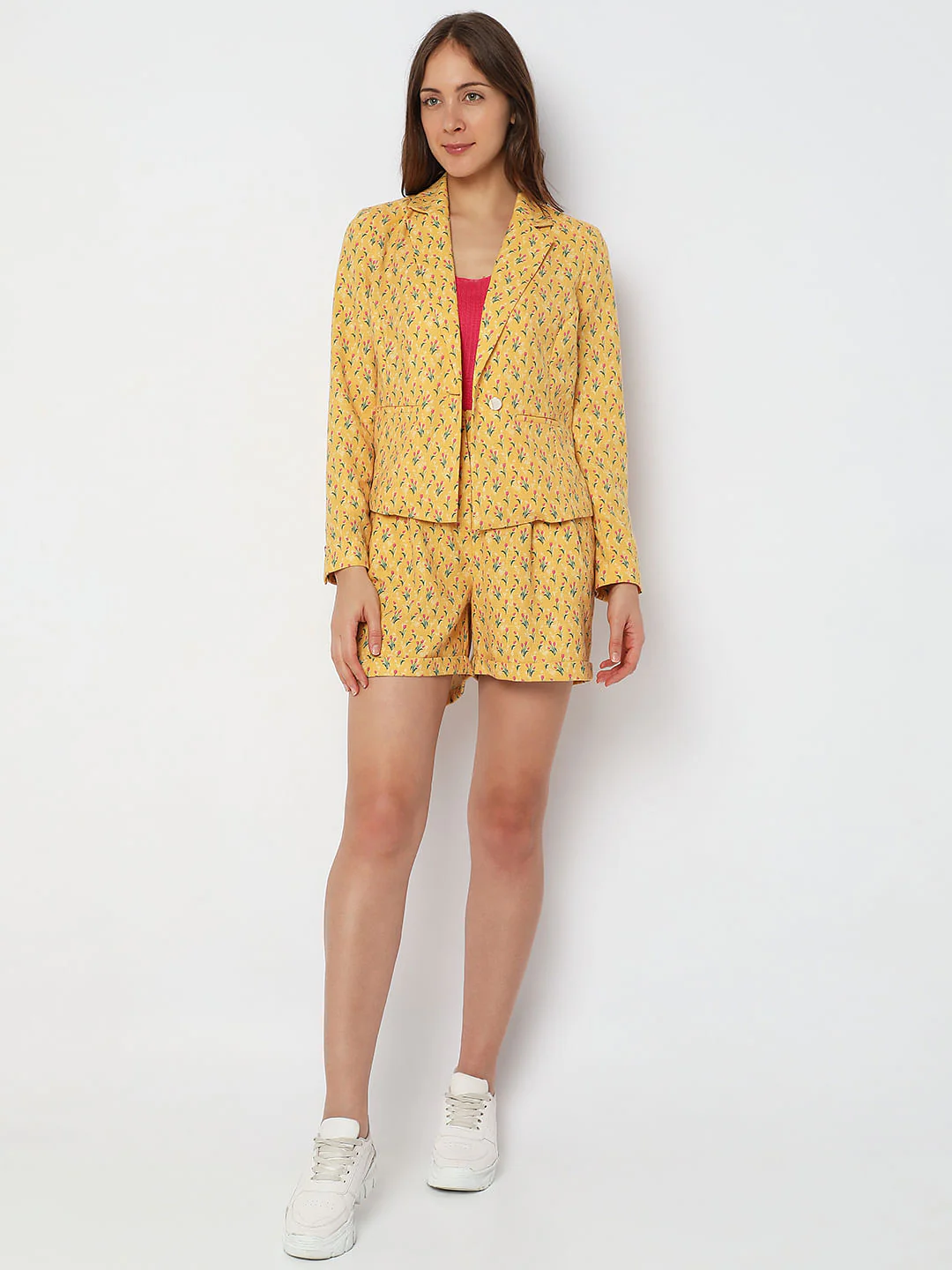 Mustard Floral Co-Ord Blazer - Image 5