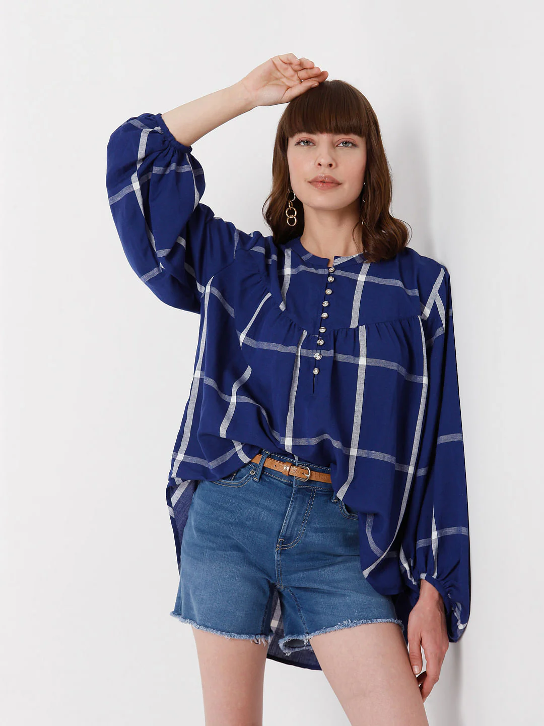 Blue Checked Top