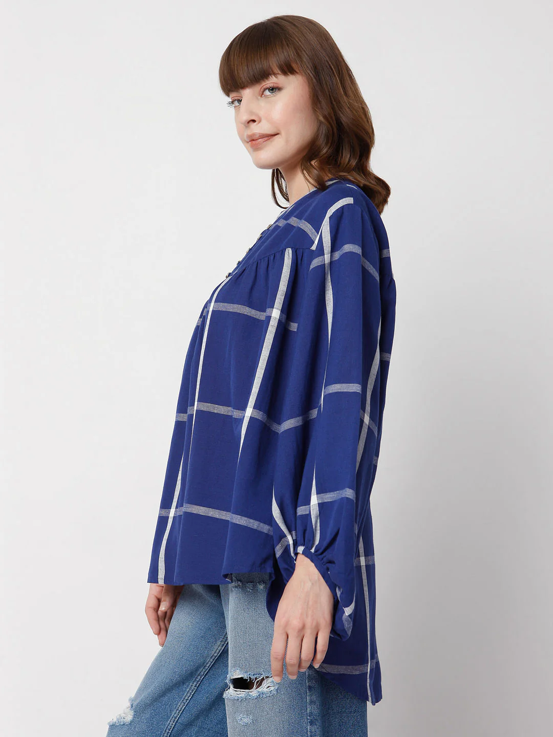 Blue Checked Top - Image 3