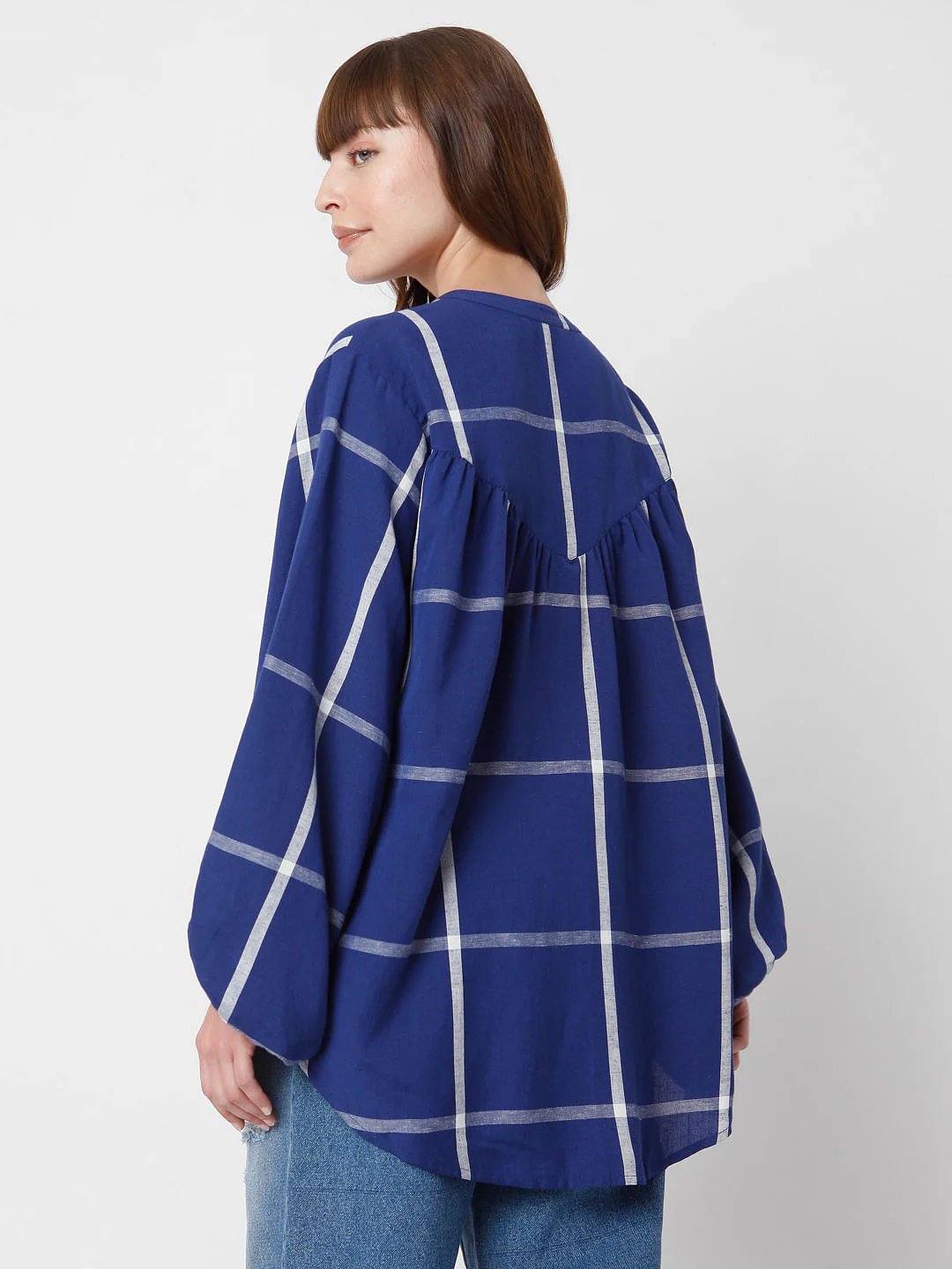 Blue Checked Top - Image 4