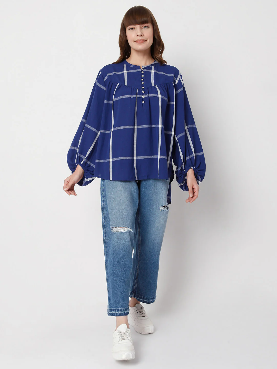 Blue Checked Top - Image 5