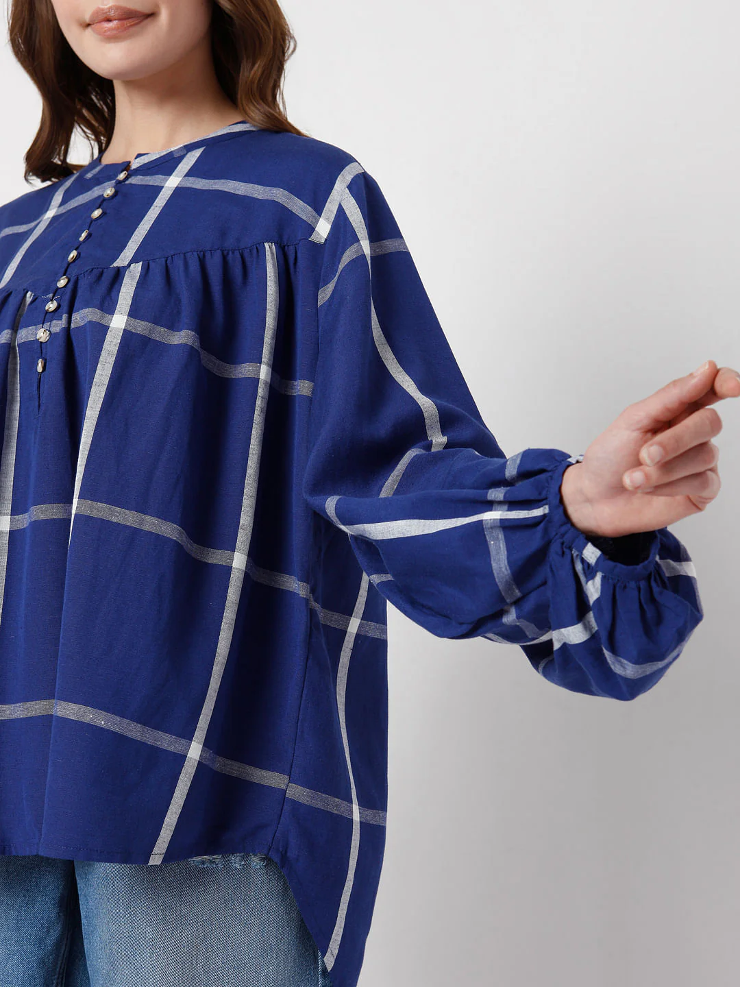Blue Checked Top - Image 6