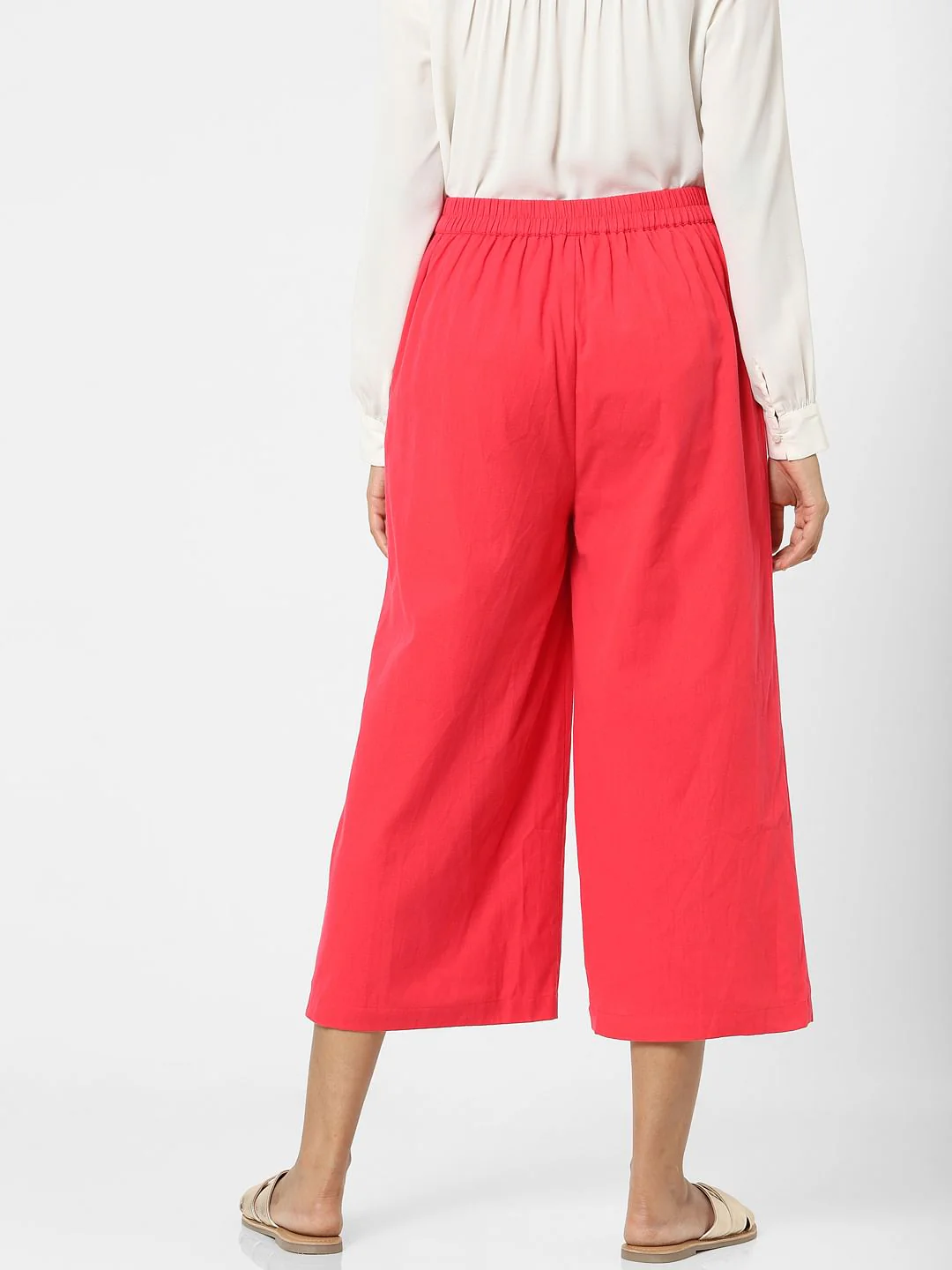 Fuschia Plain Coloured Trousers - Image 3