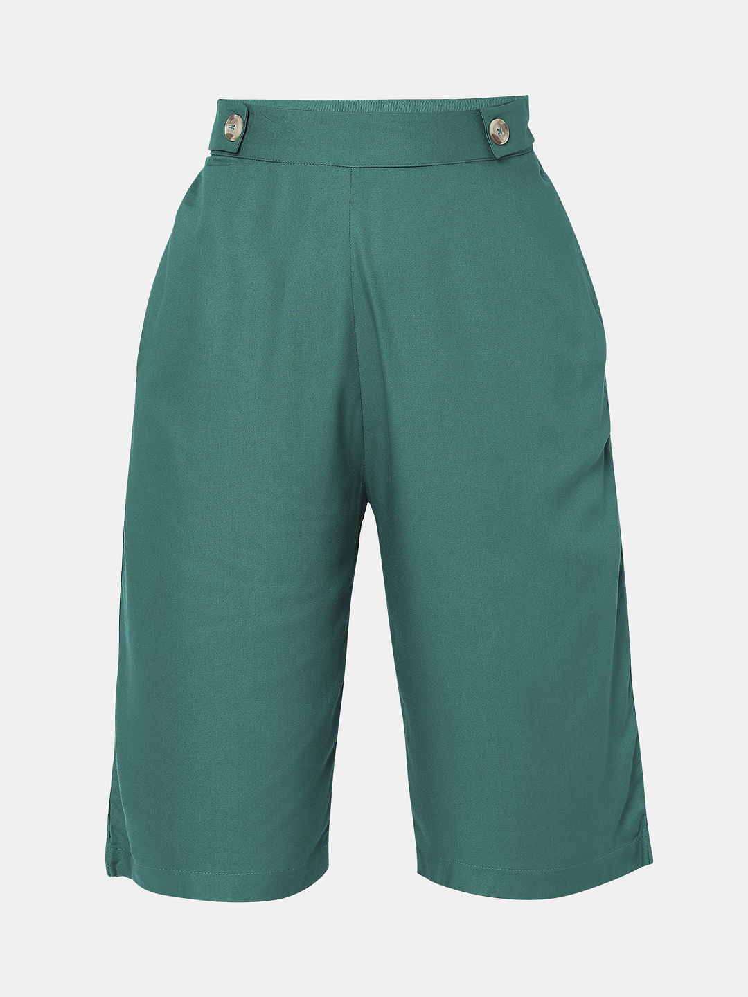 Green High Rise Cropped Pants - Image 7