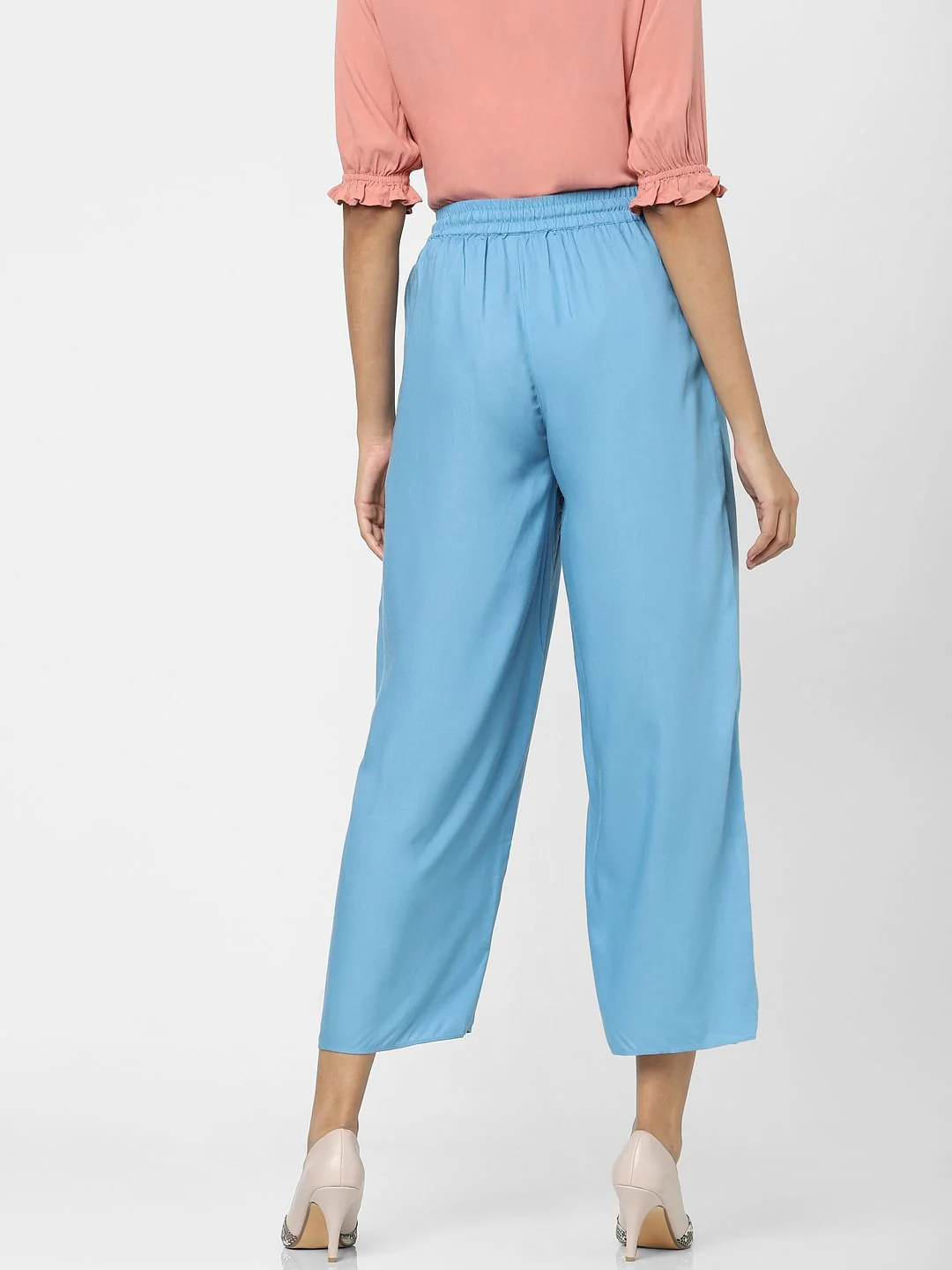 Blue High Rise Wide Leg Pants - Image 3