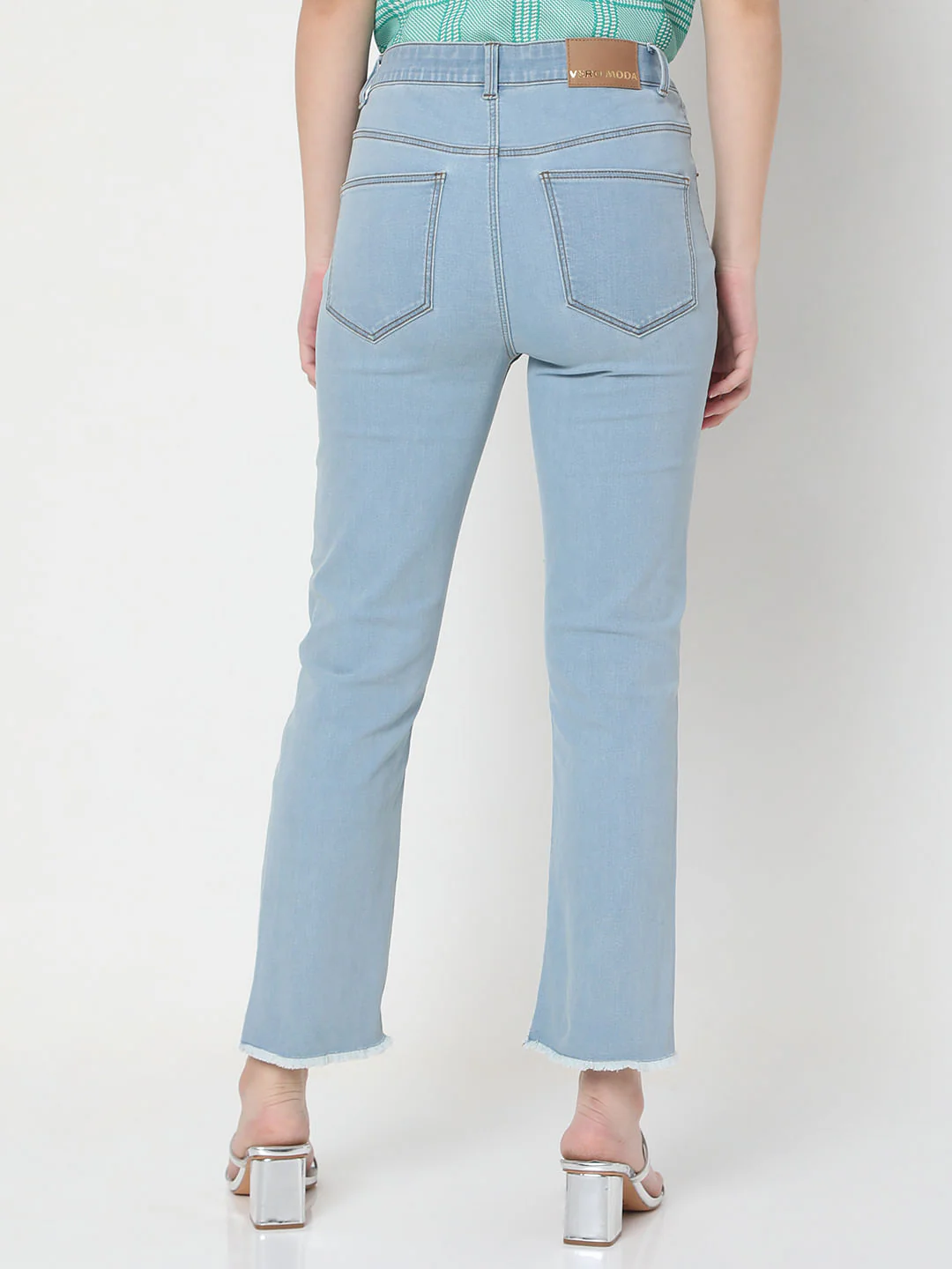Light Blue High Rise Jade Straight Jeans - Image 4