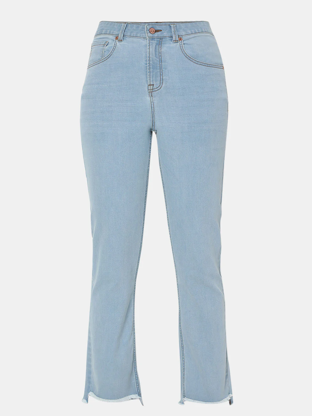 Light Blue High Rise Jade Straight Jeans - Image 8