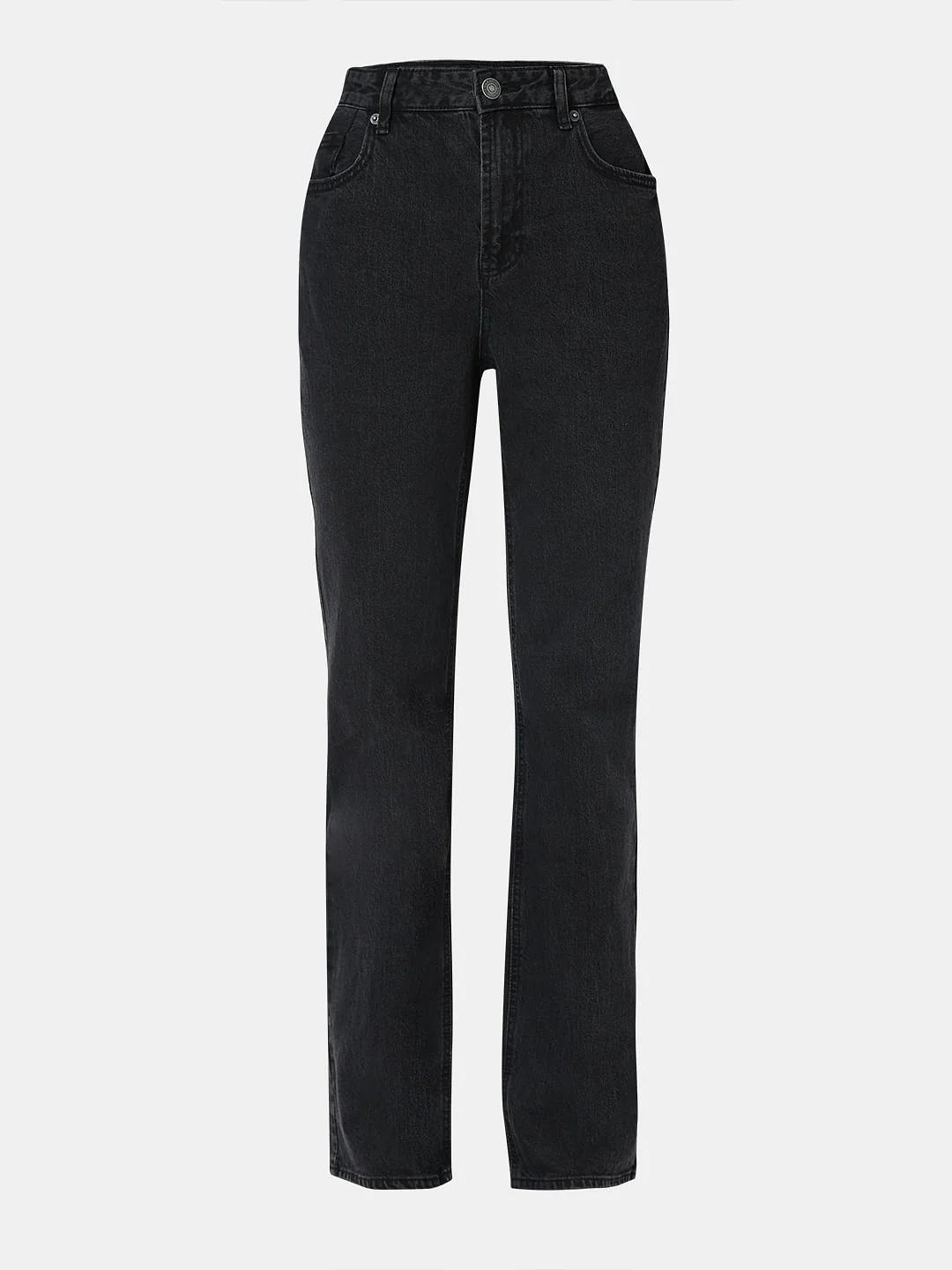 Black High Rise Straight Fit Jeans - Image 7