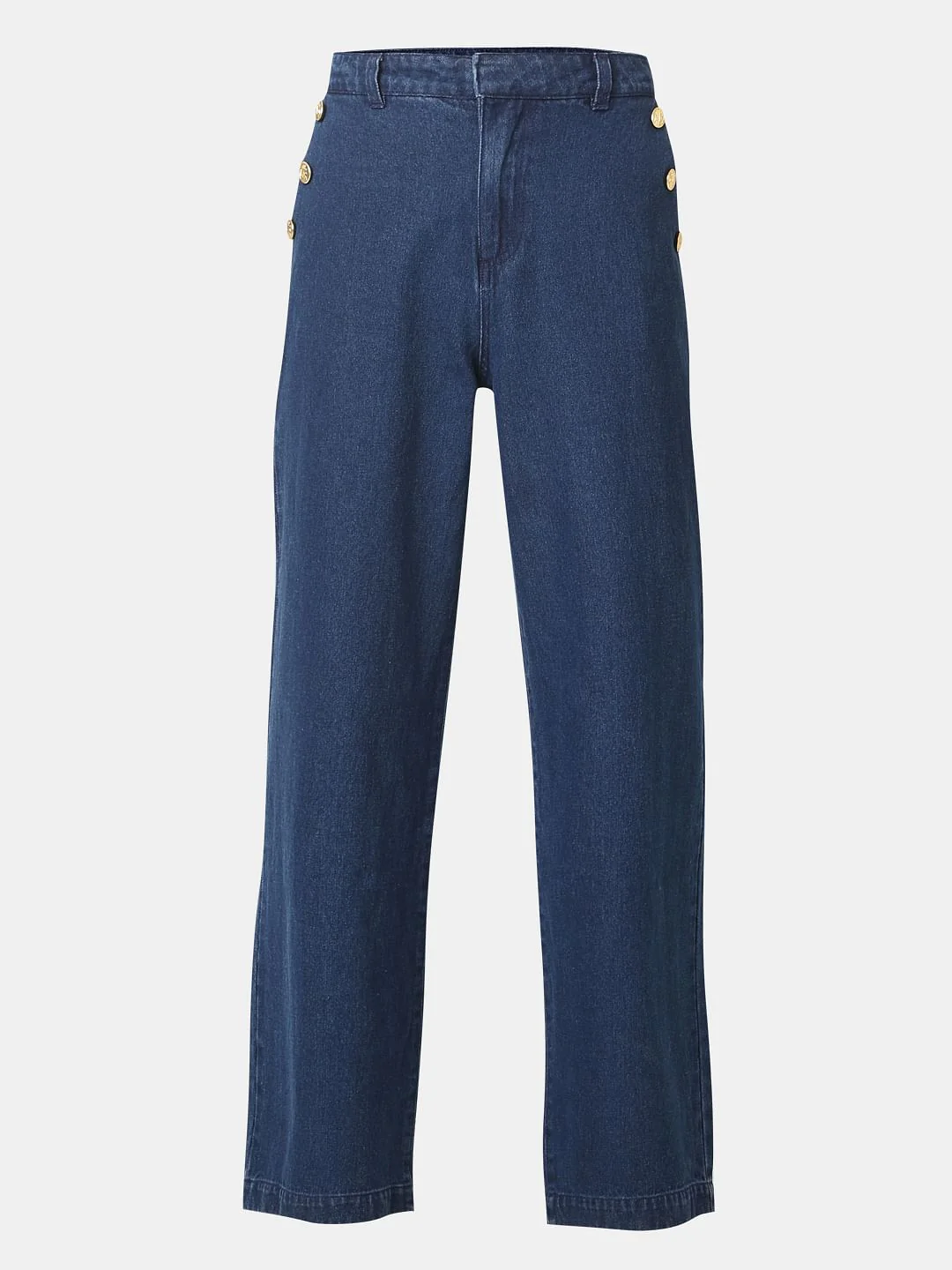 Dark Blue High Rise Wide Leg Jeans - Image 7
