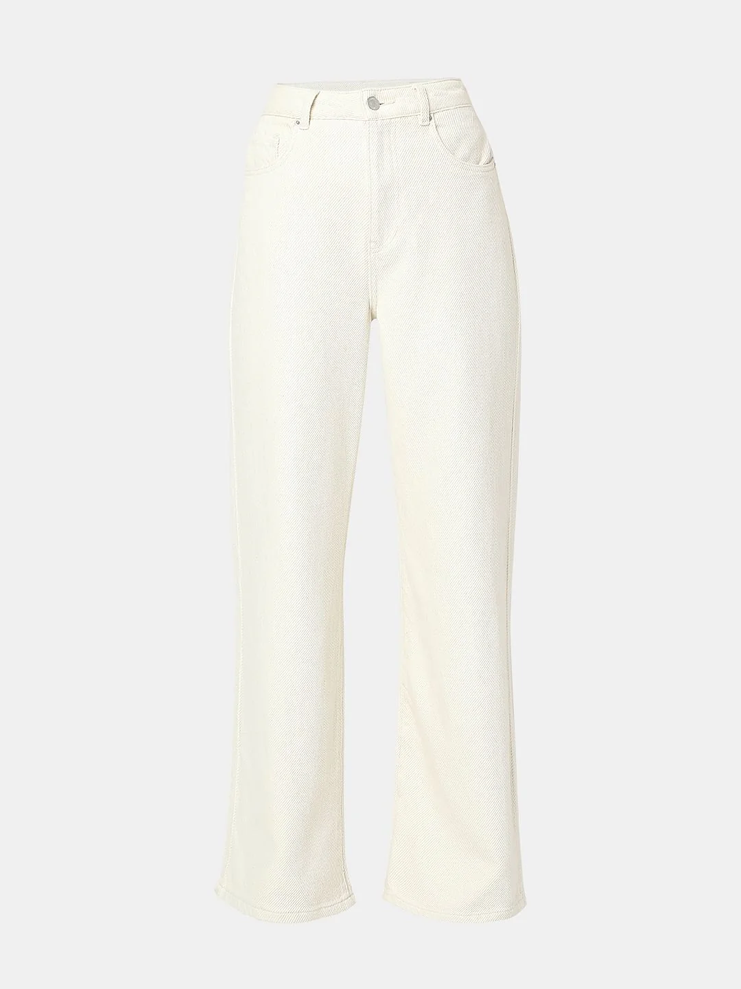 Ecru High Rise Wide Leg Jeans - Image 7
