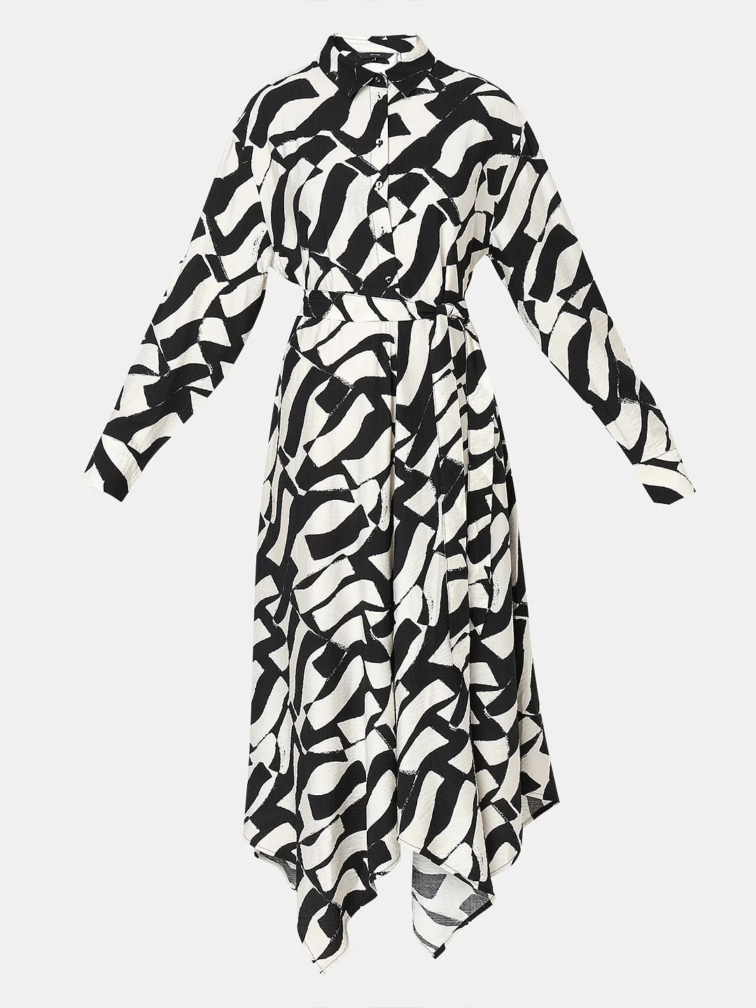 Black Monochrome Shirt Dress - Image 7