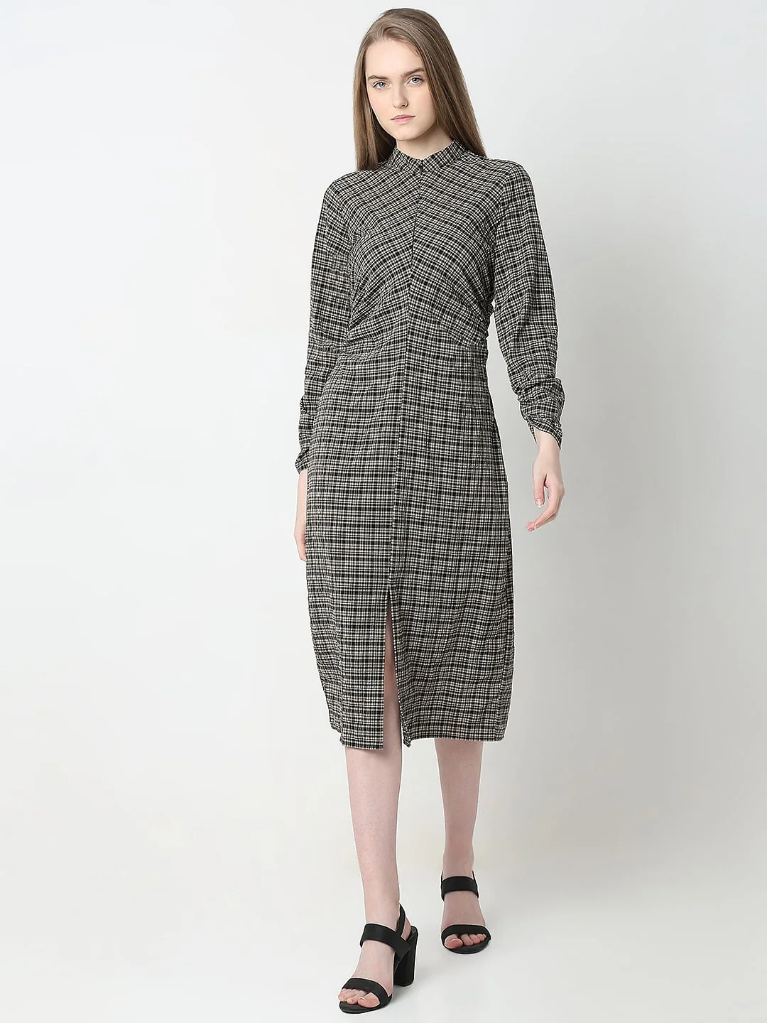 Black Printed Midi Dress - Image 2