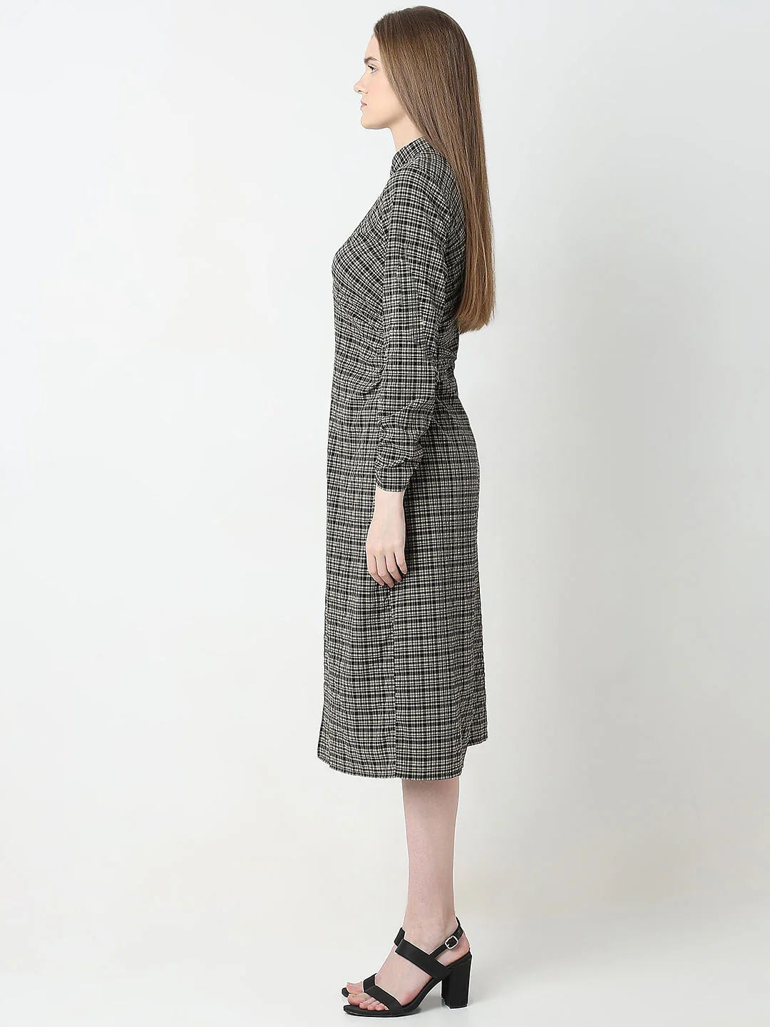 Black Printed Midi Dress - Image 3