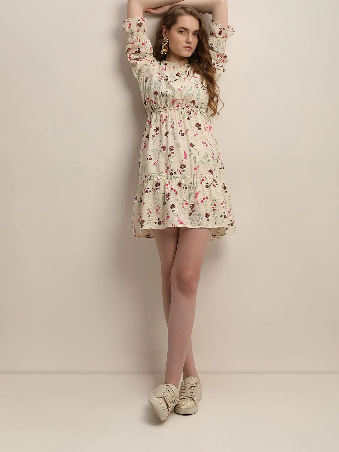 Off-White Printed Fit & Flare Dress