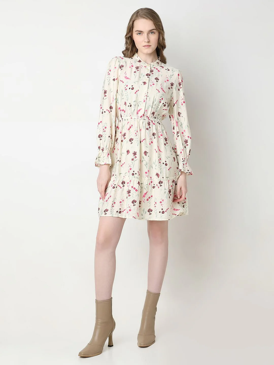 Off-White Printed Fit & Flare Dress - Image 5