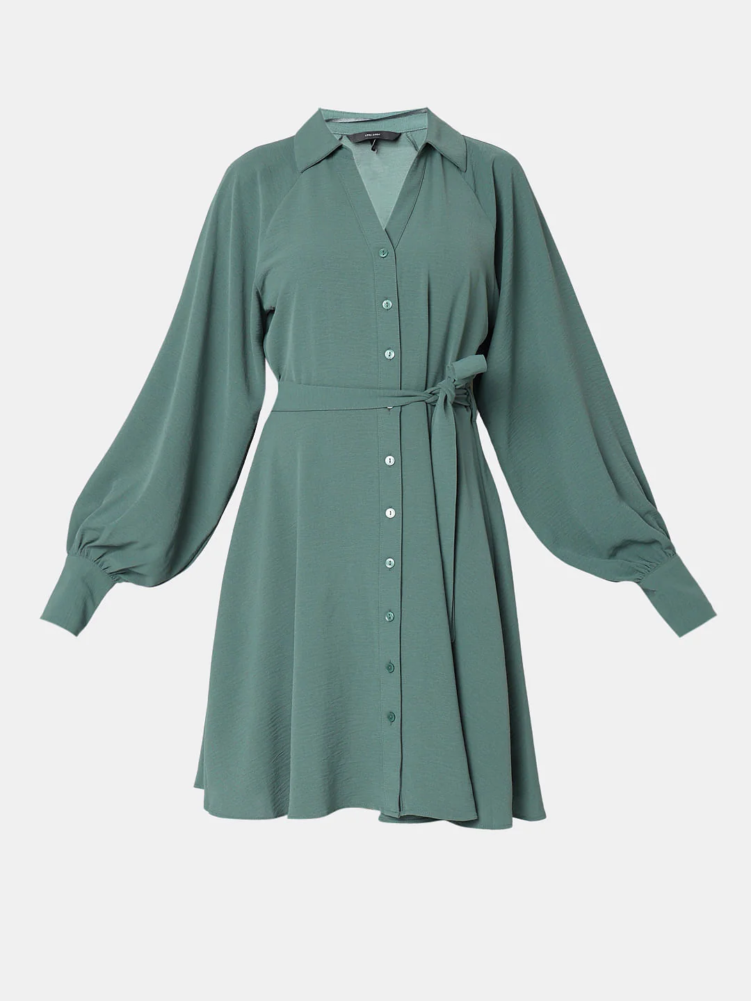 Green Short Shirt Dress - Image 7
