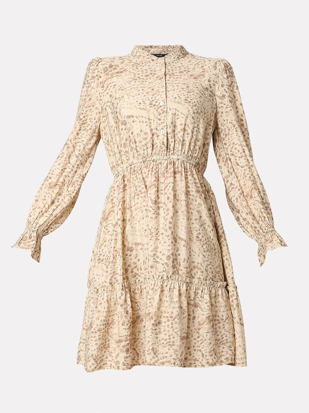 Beige Abstract Animal Print Dress - Image 7