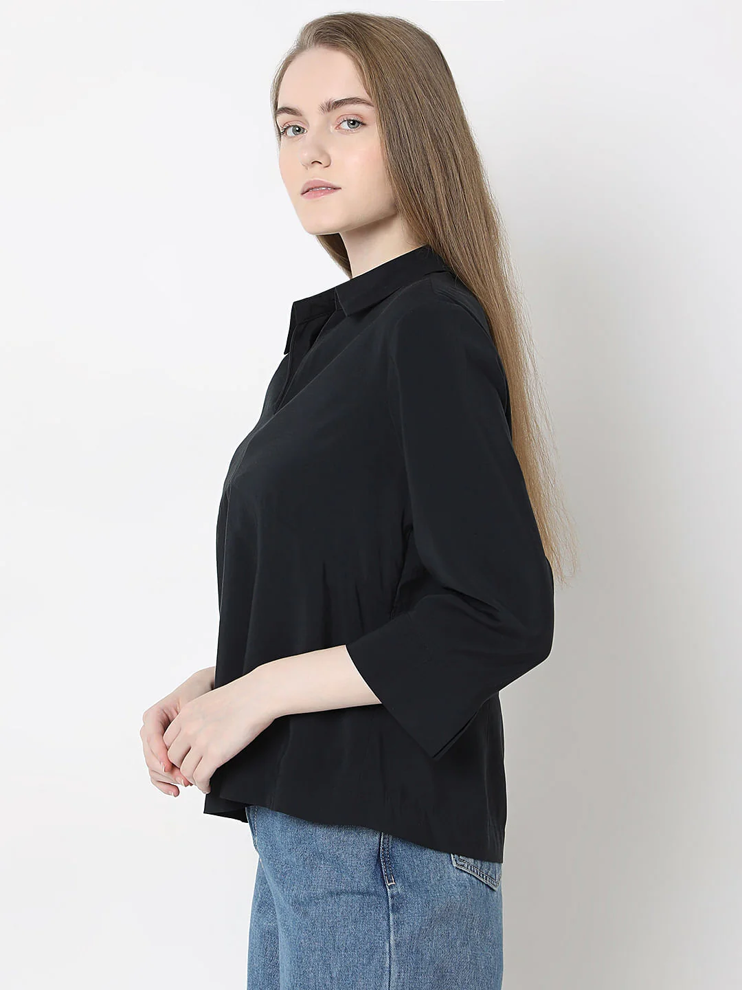 Black V-Neck Shirt - Image 3