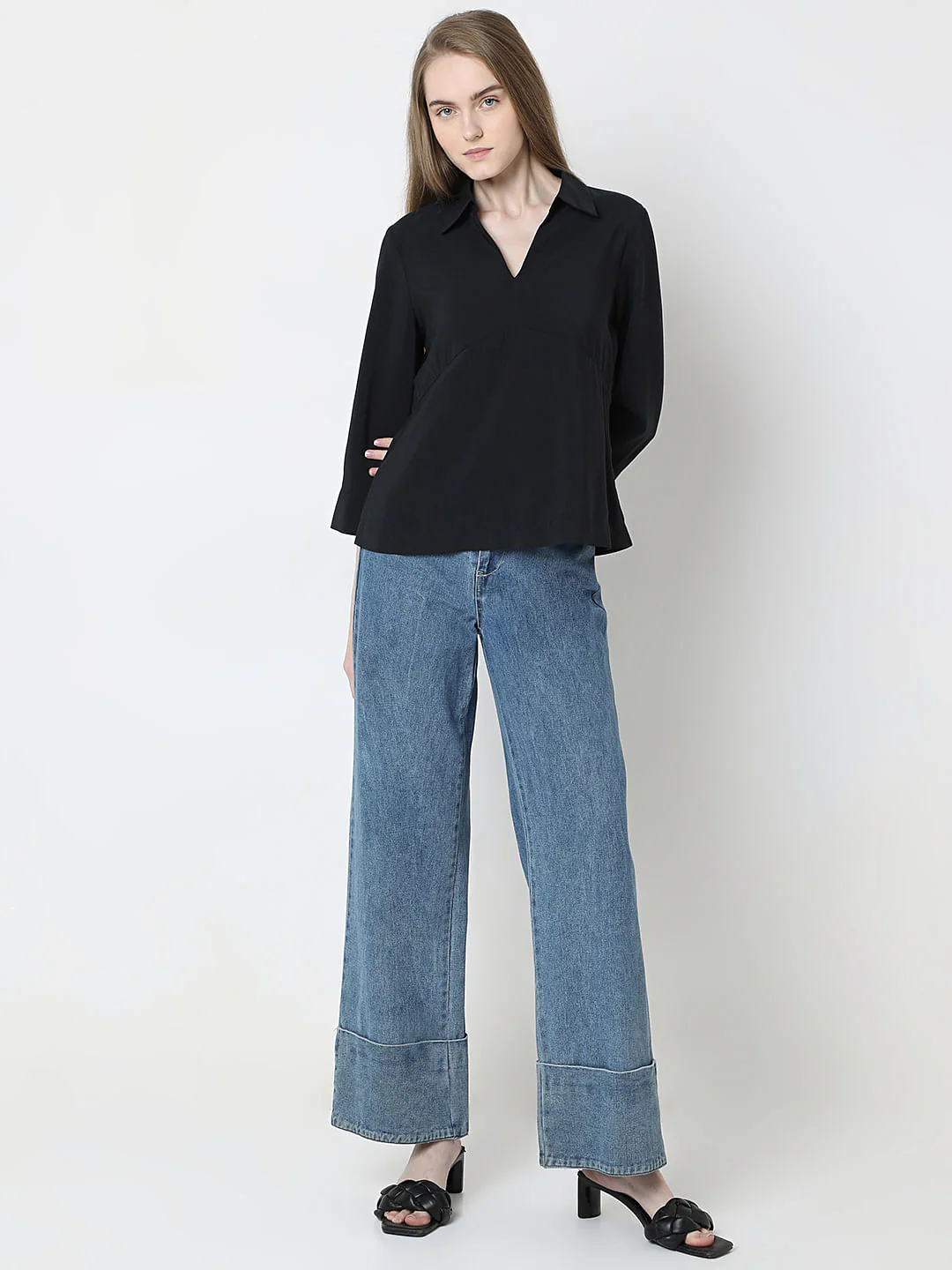 Black V-Neck Shirt - Image 5