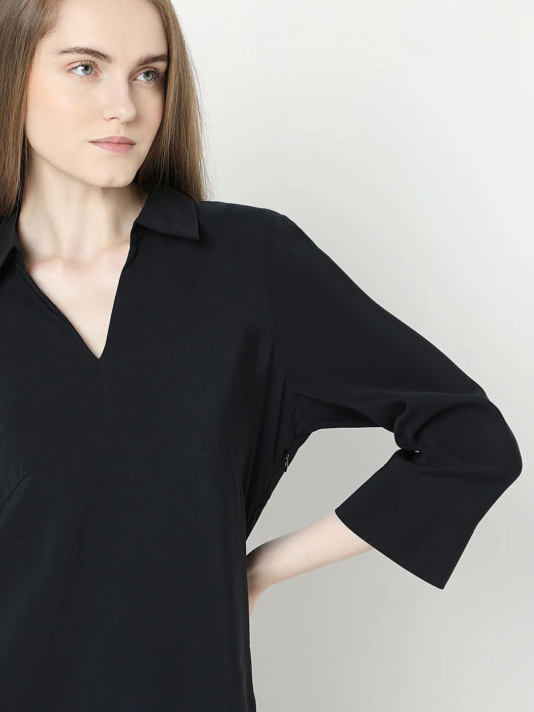 Black V-Neck Shirt - Image 6