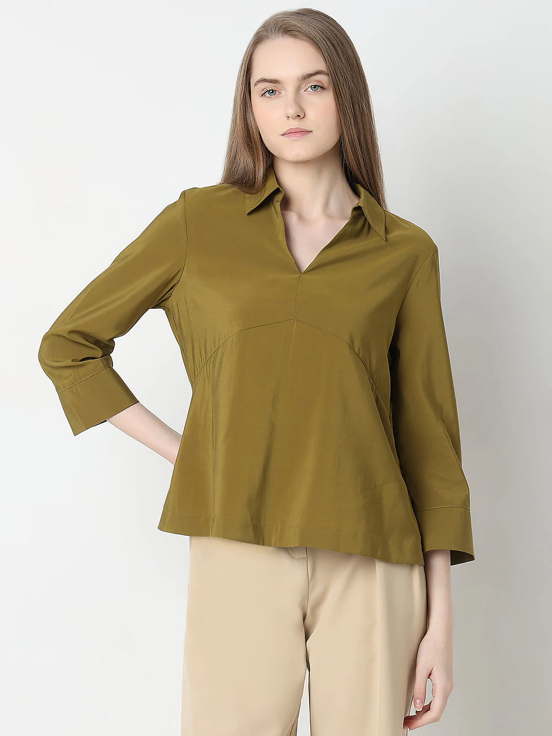 Green V-Neck Shirt - Image 2