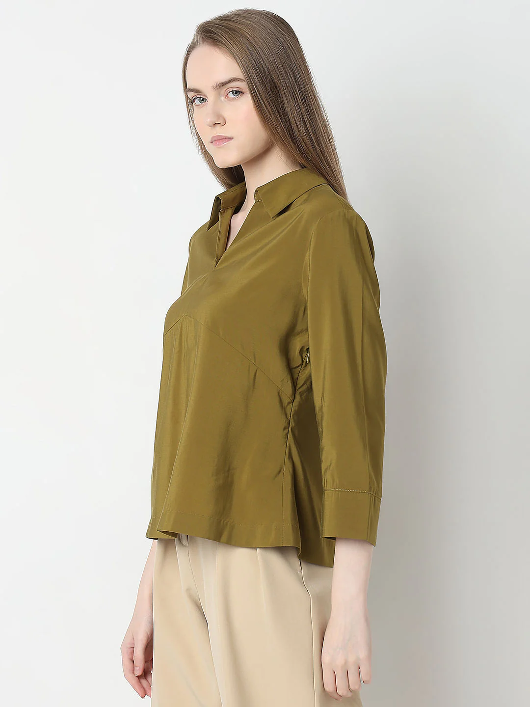 Green V-Neck Shirt - Image 3