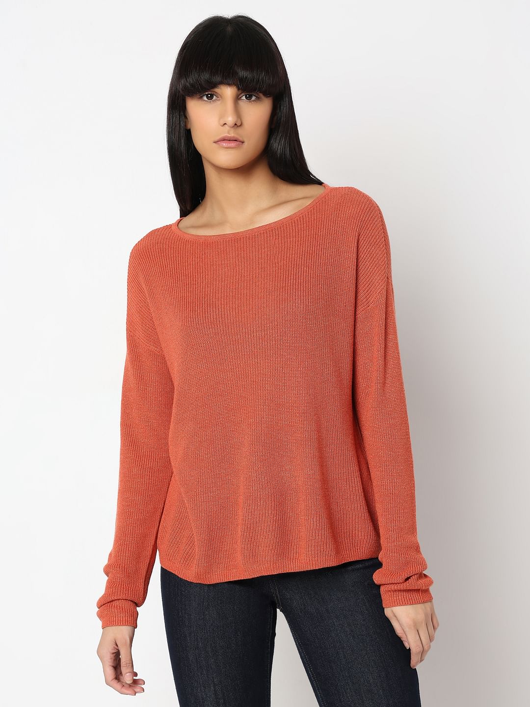 Red Boatneck Long Sleeve Pullover - Image 2
