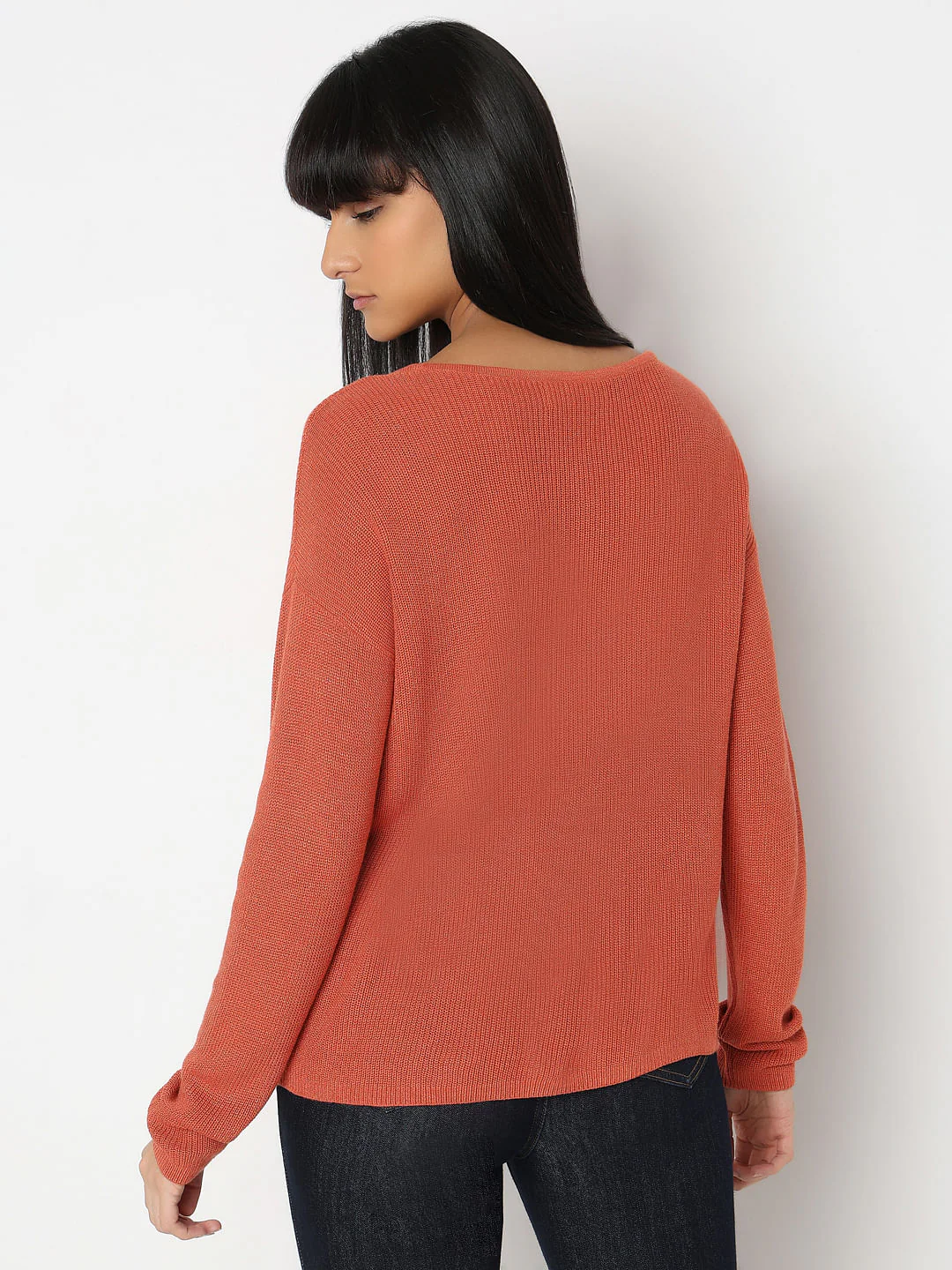 Red Boatneck Long Sleeve Pullover - Image 4