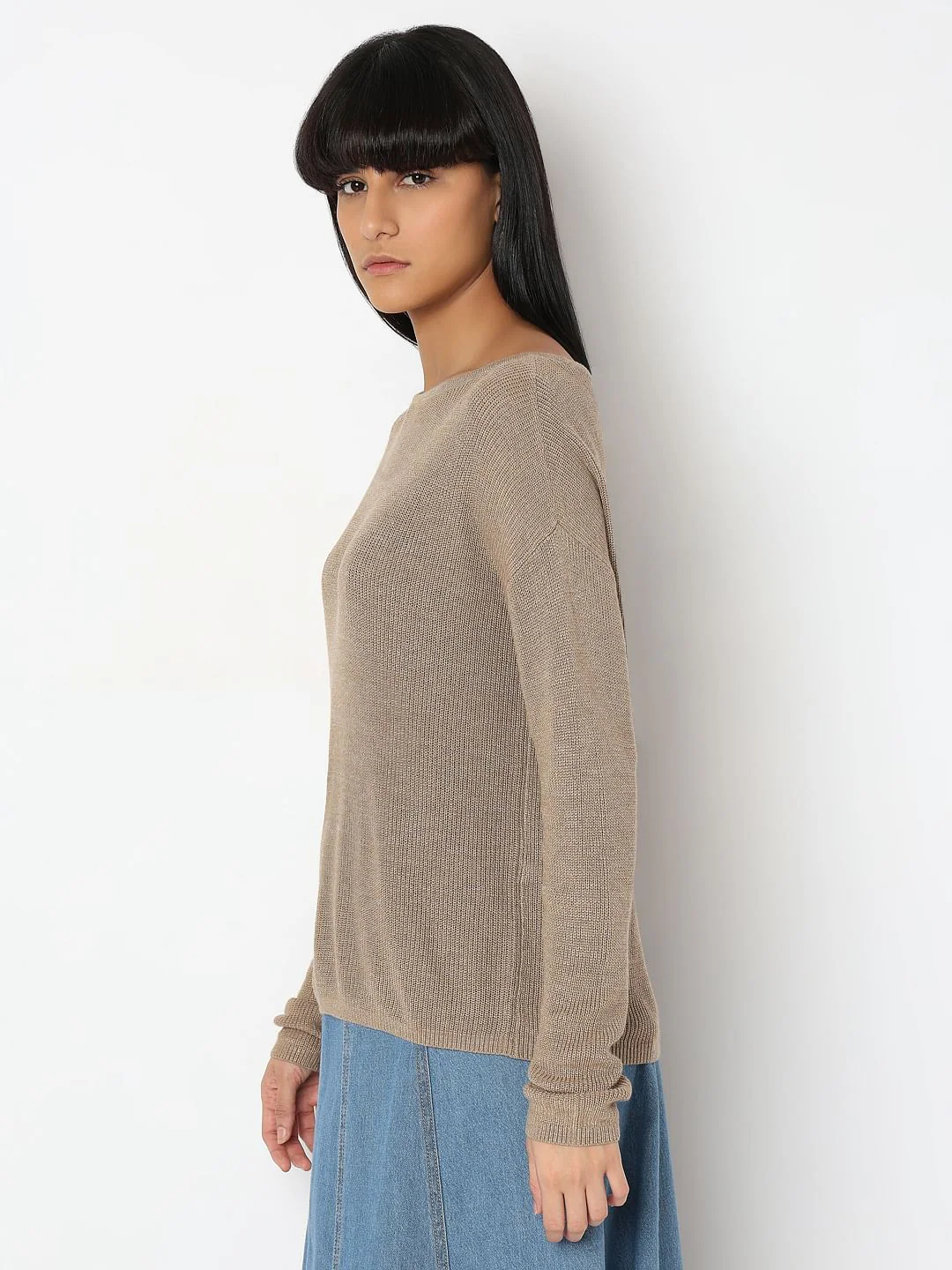 Beige Boatneck Pullover - Image 3