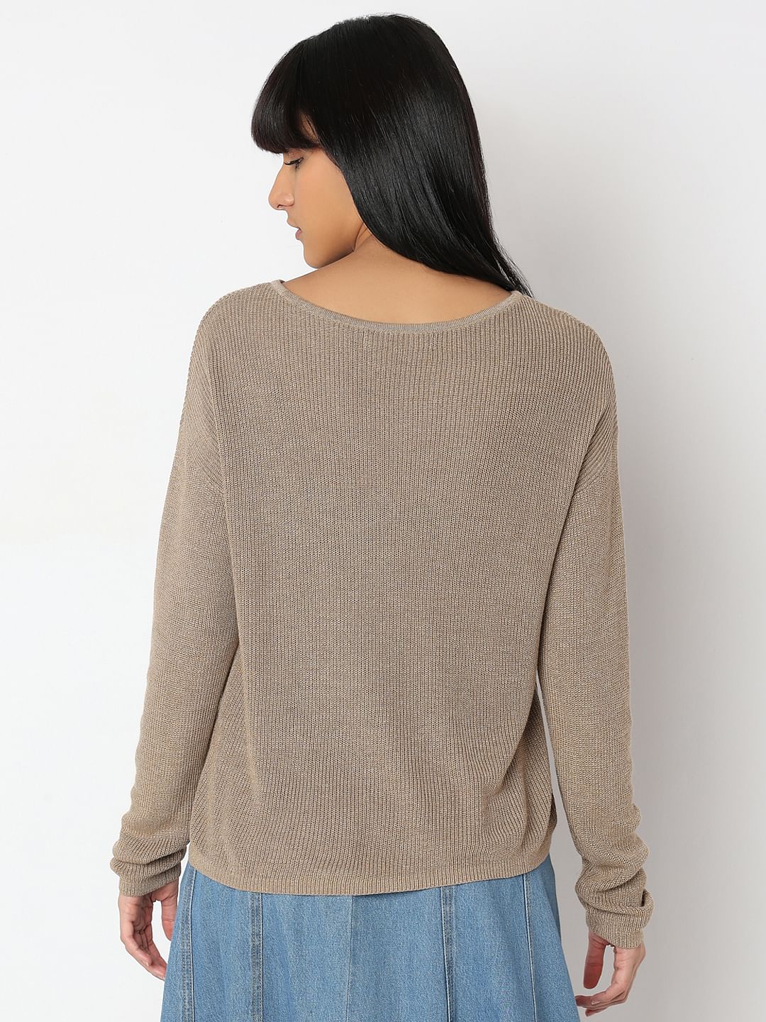 Beige Boatneck Pullover - Image 4