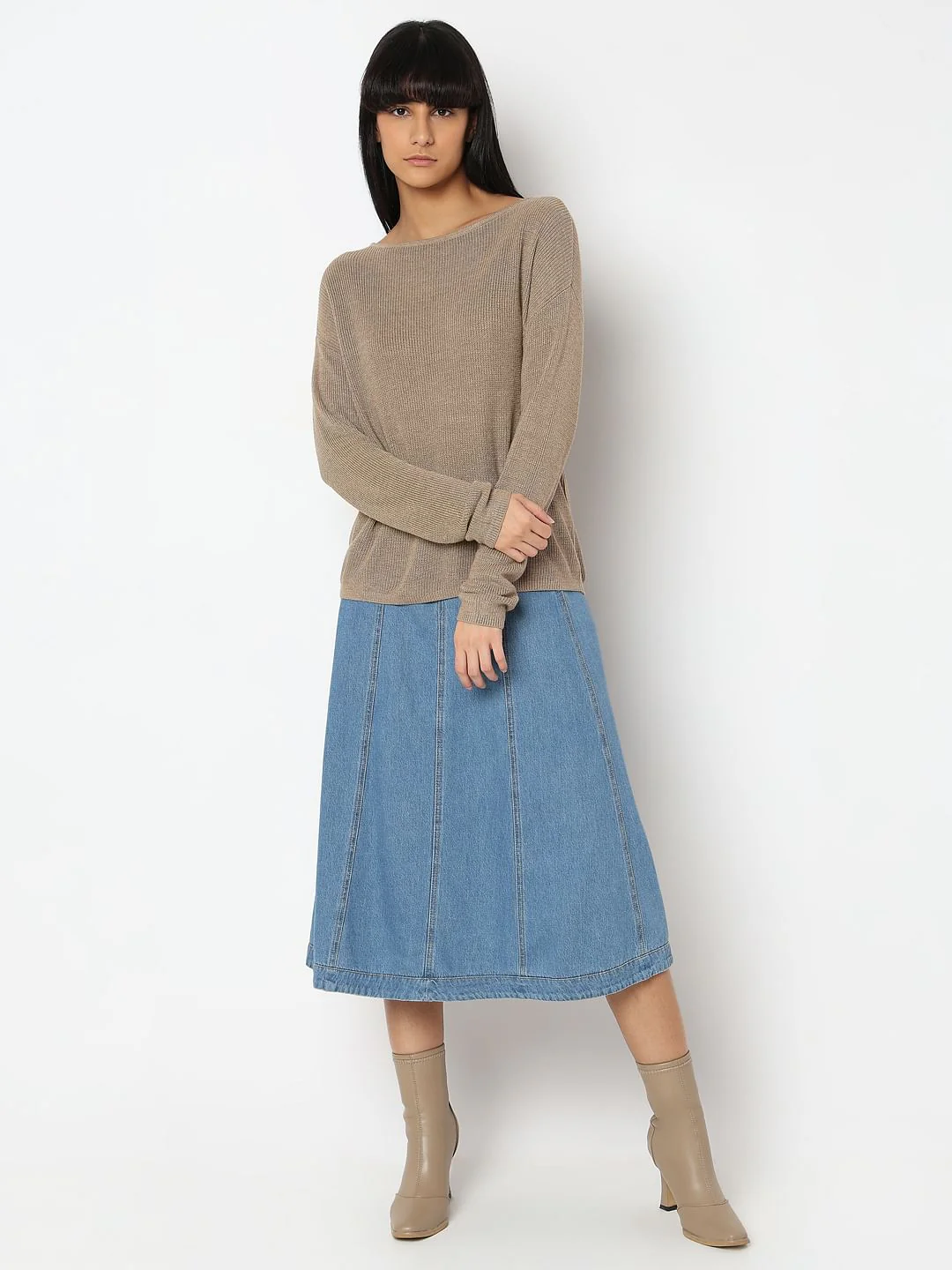Beige Boatneck Pullover - Image 5