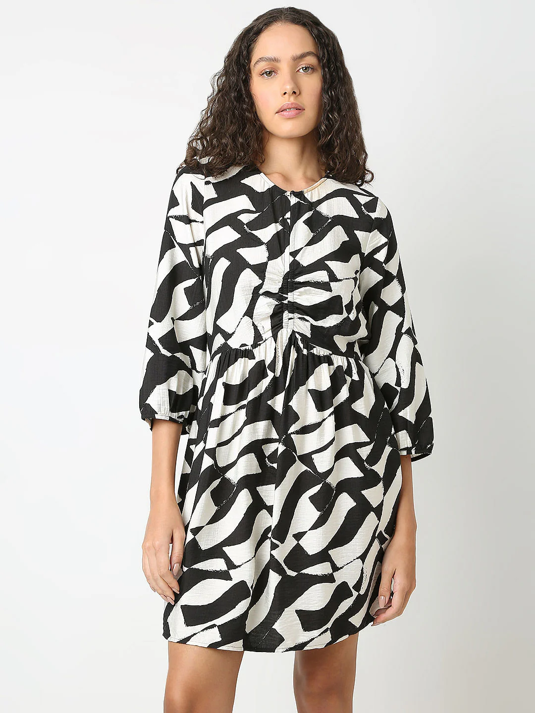 Black Monochrome Printed Dress - Image 2