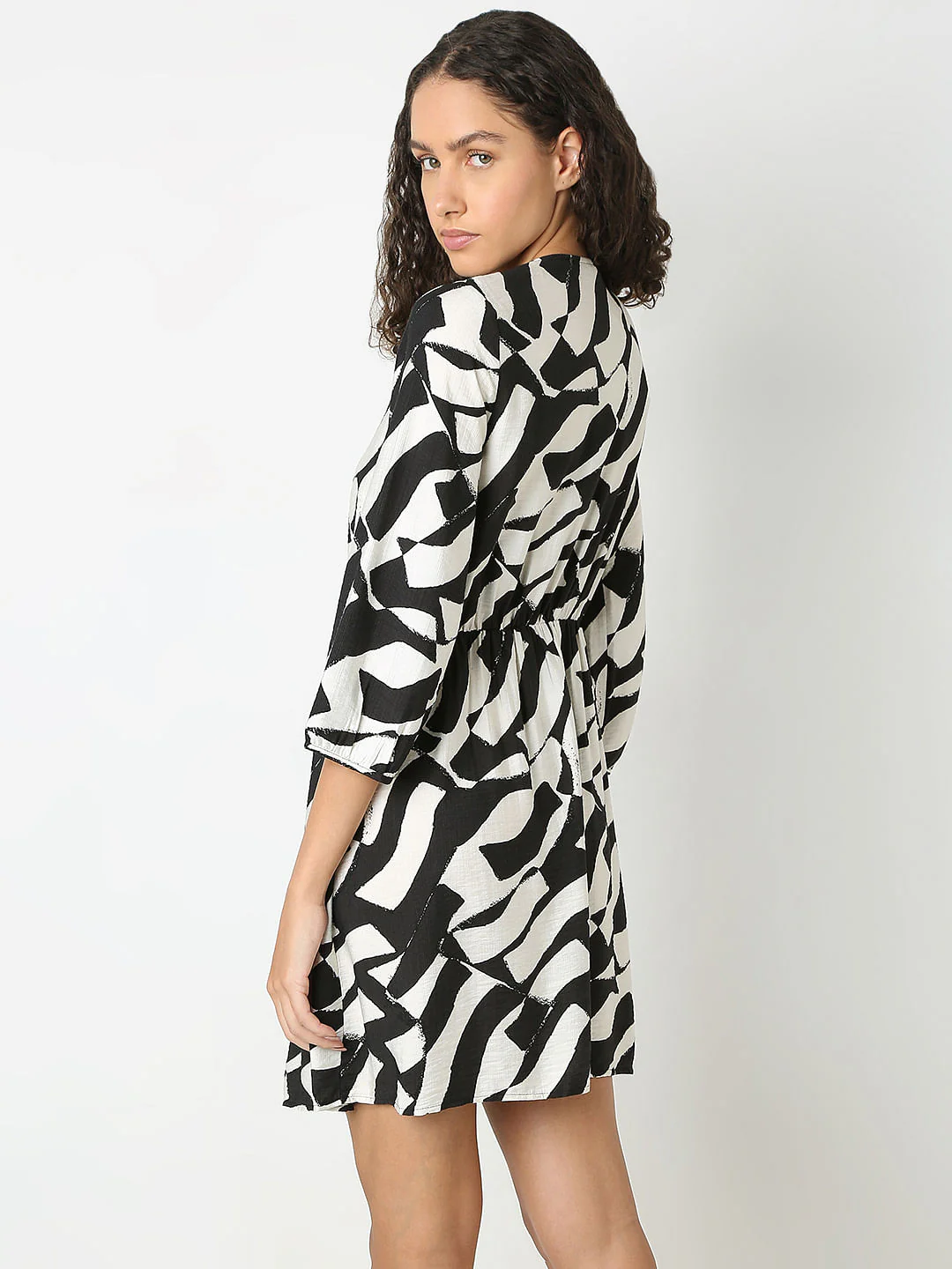Black Monochrome Printed Dress - Image 4