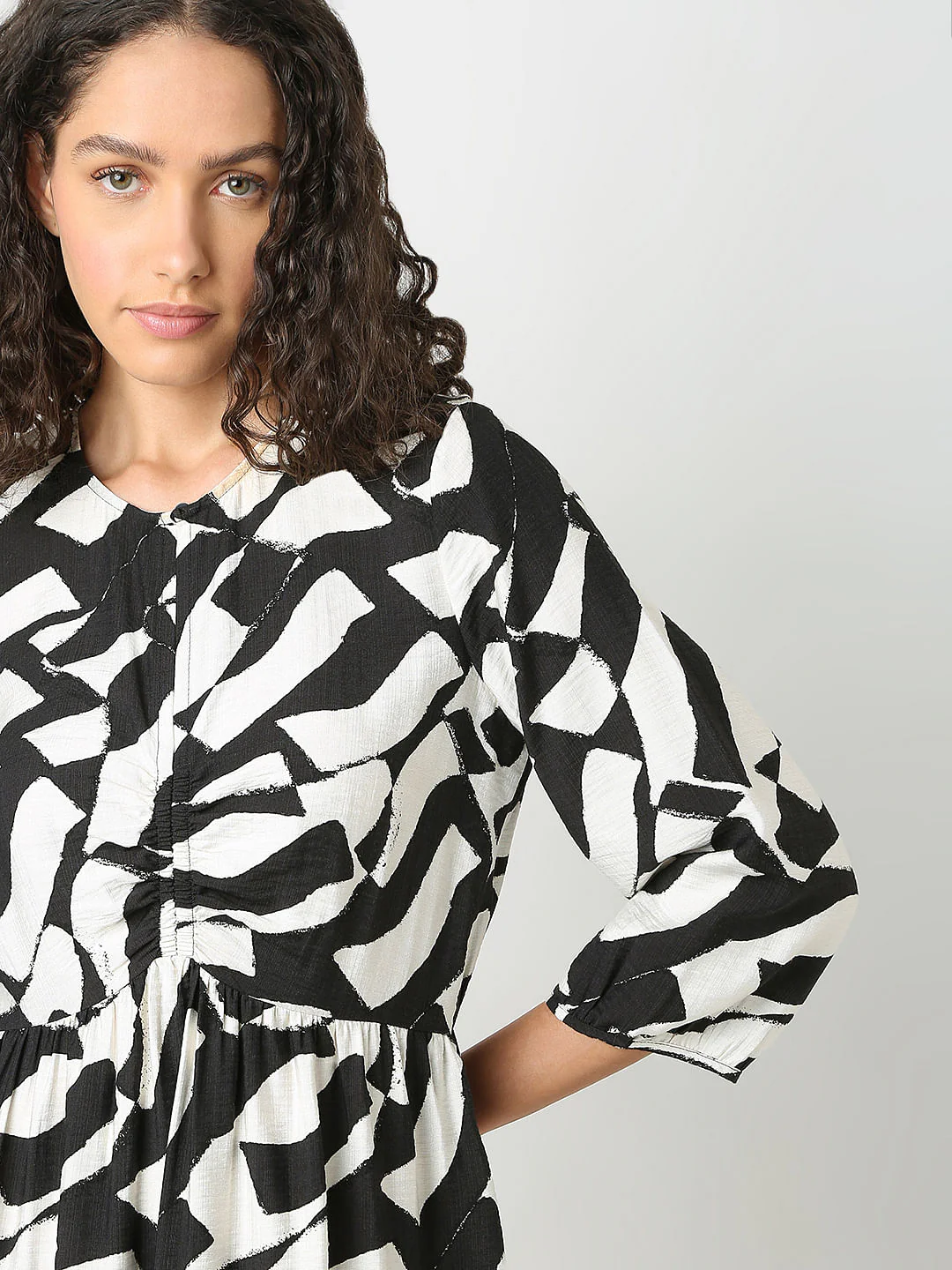 Black Monochrome Printed Dress - Image 6