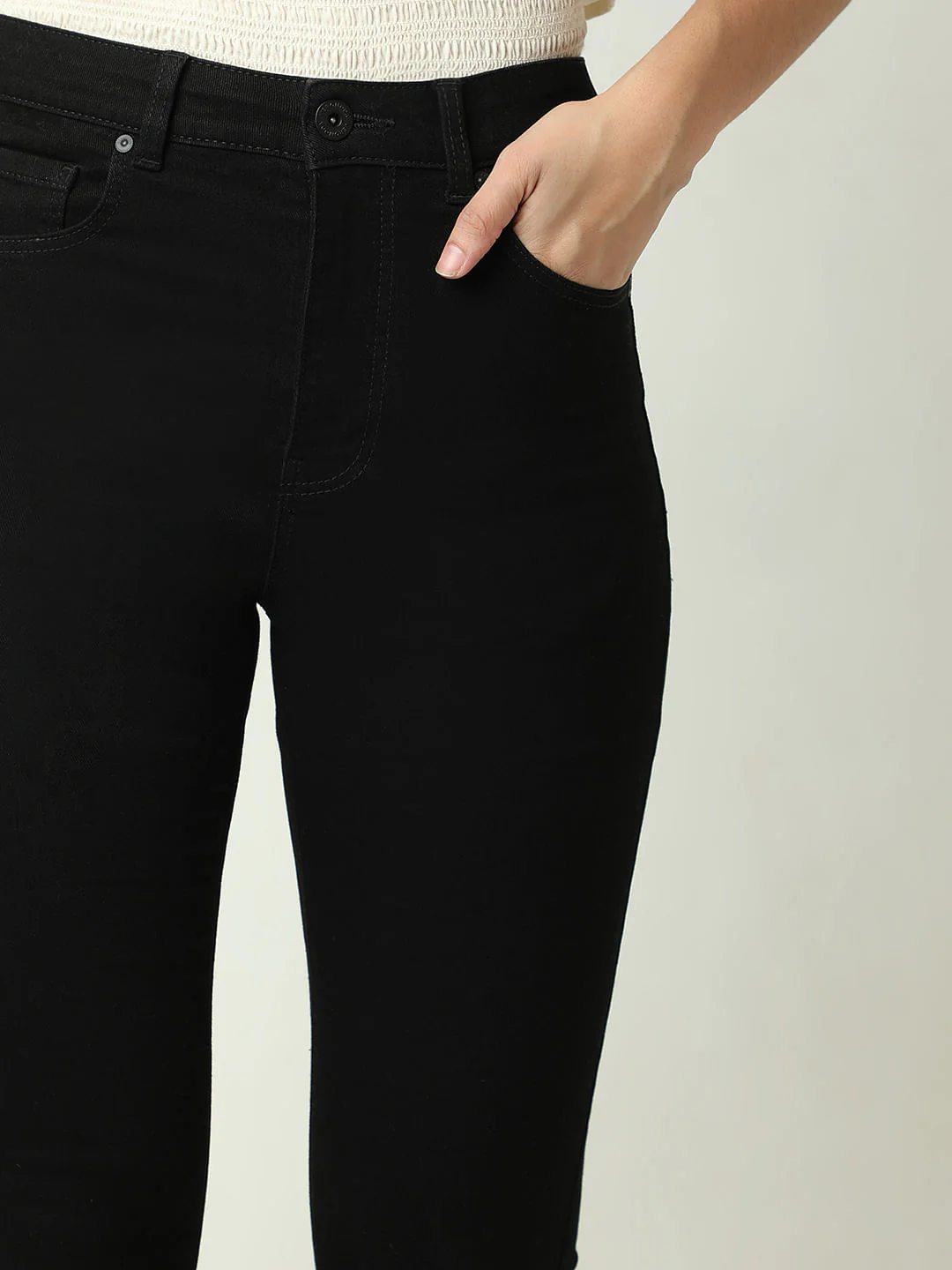 Black High Rise Flared Jeans - Image 6