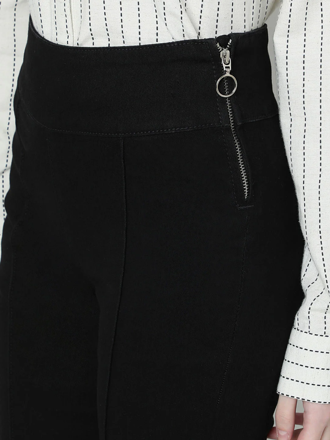 Black High Rise Flared Jeans - Image 8