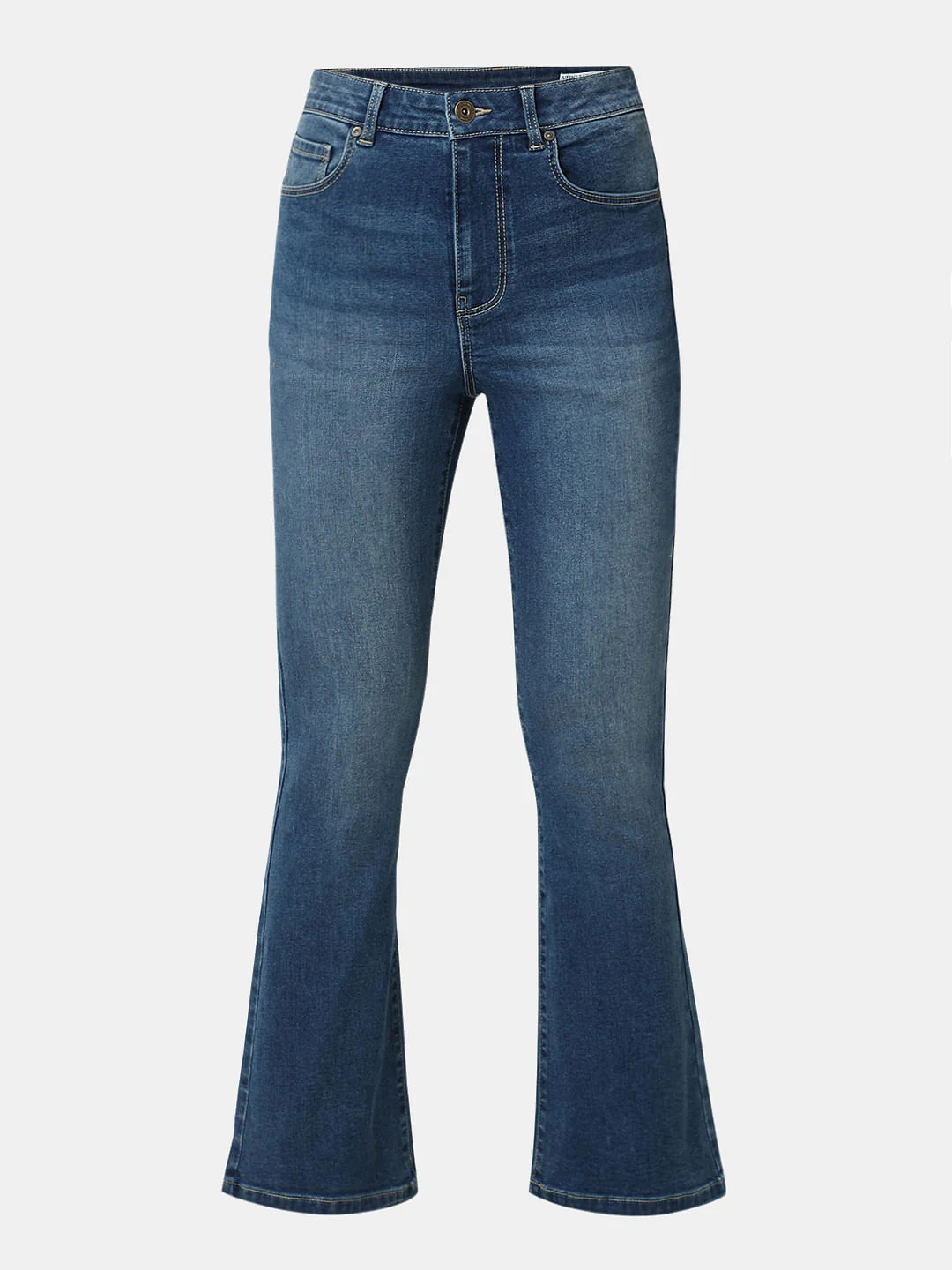 Blue High Rise Flared Jeans - Image 7