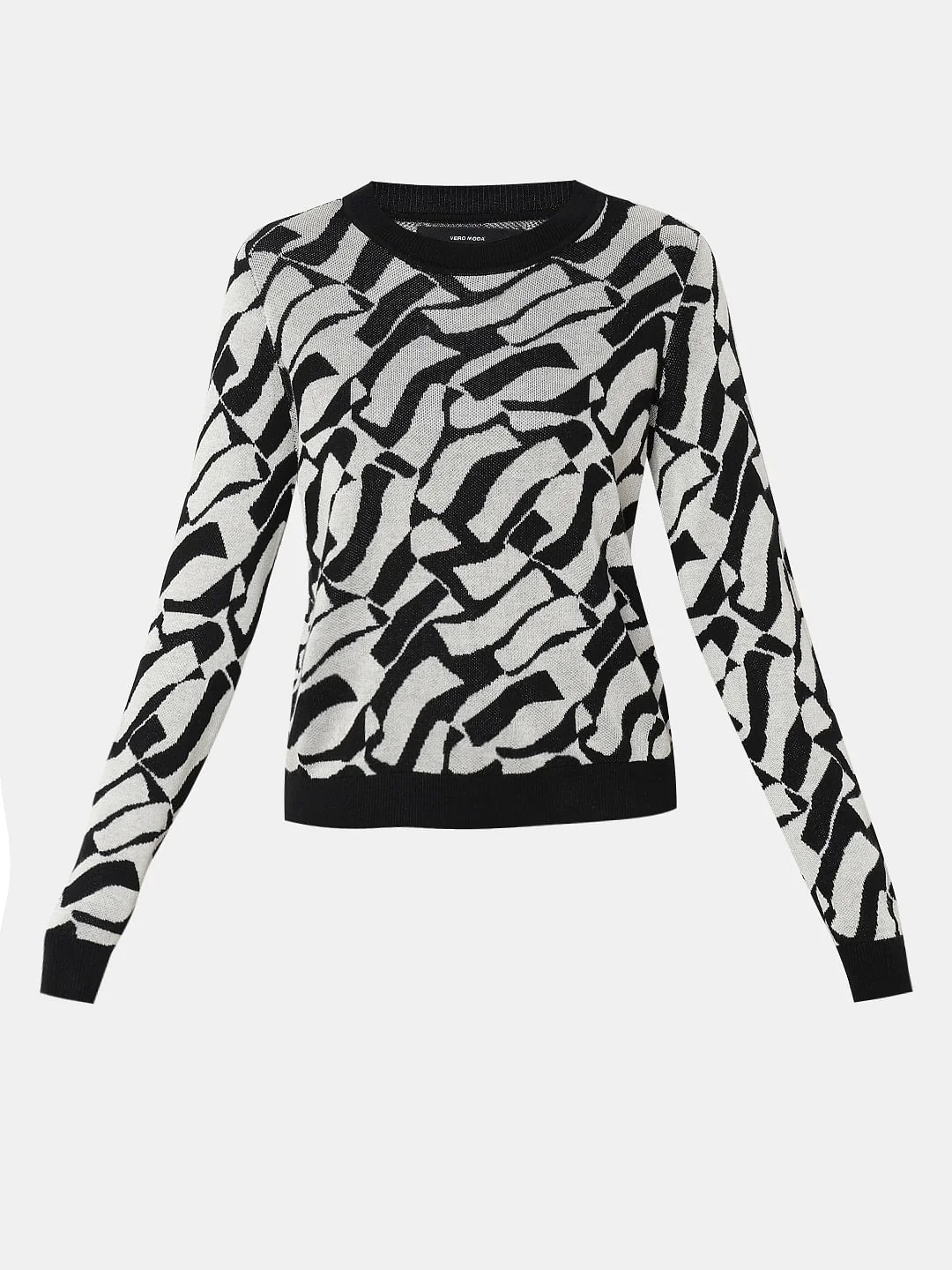Black Abstract Print Pullover - Image 7