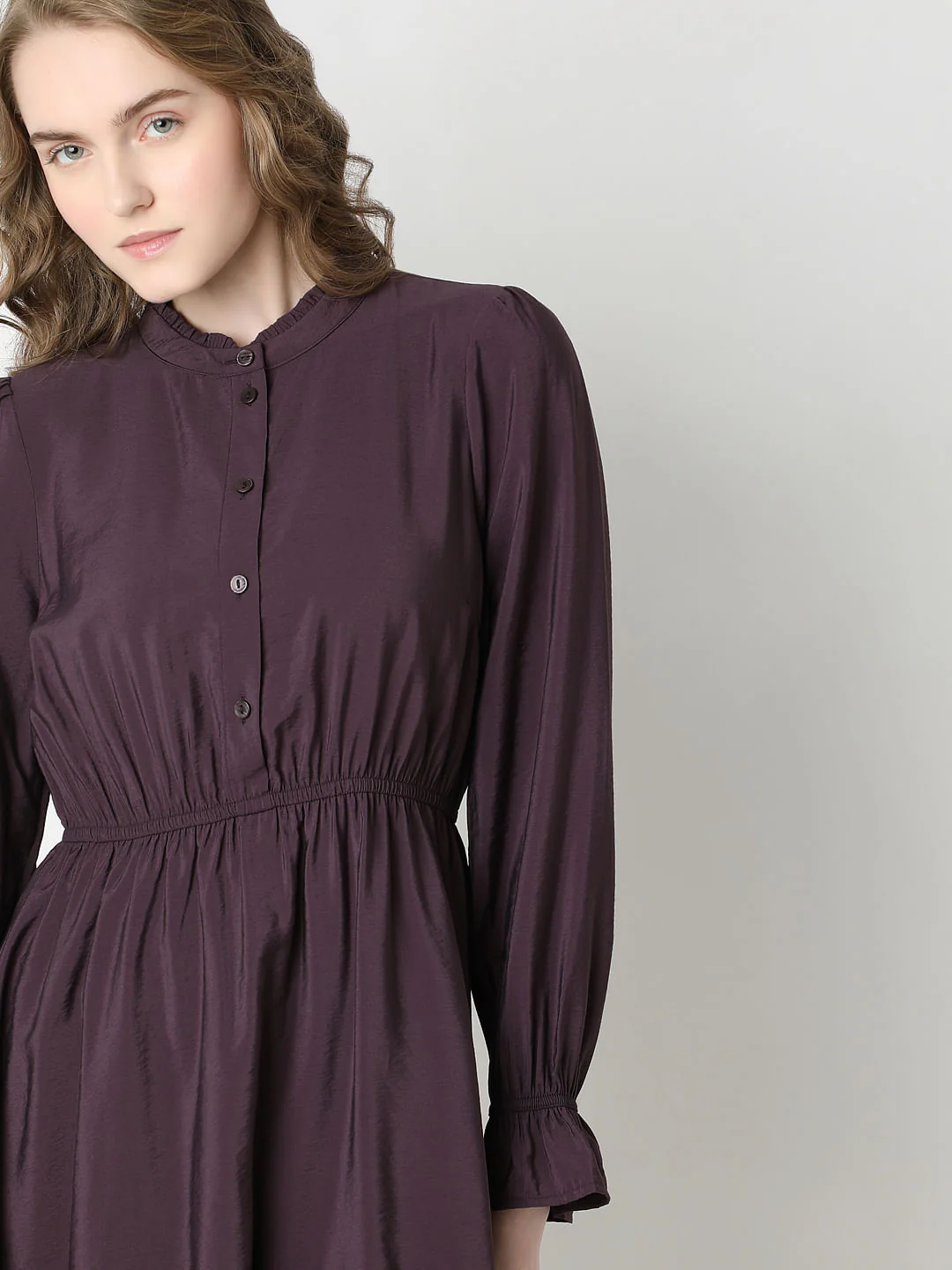 Plum Tiered Fit & Flare Dress - Image 6