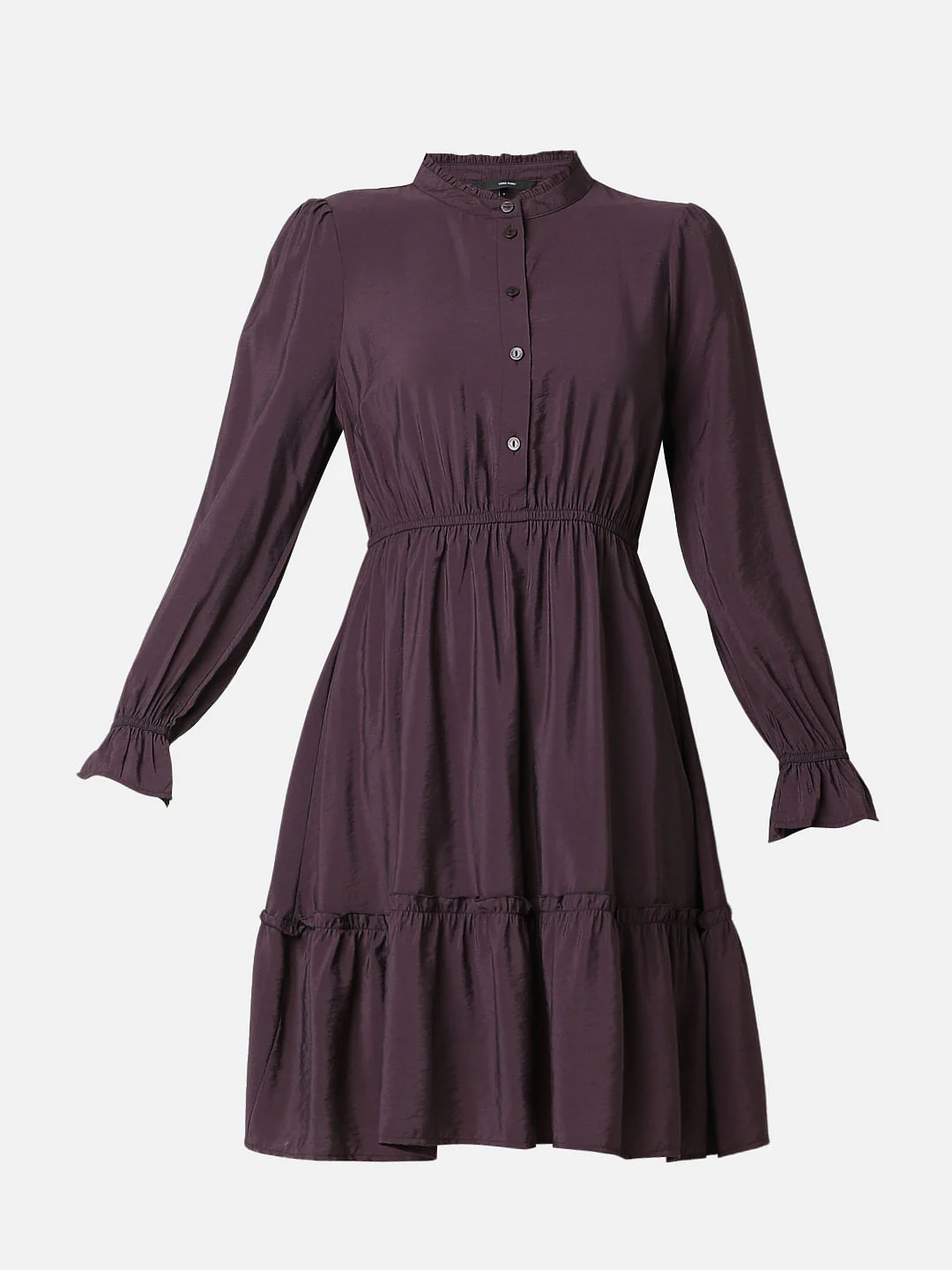 Plum Tiered Fit & Flare Dress - Image 7